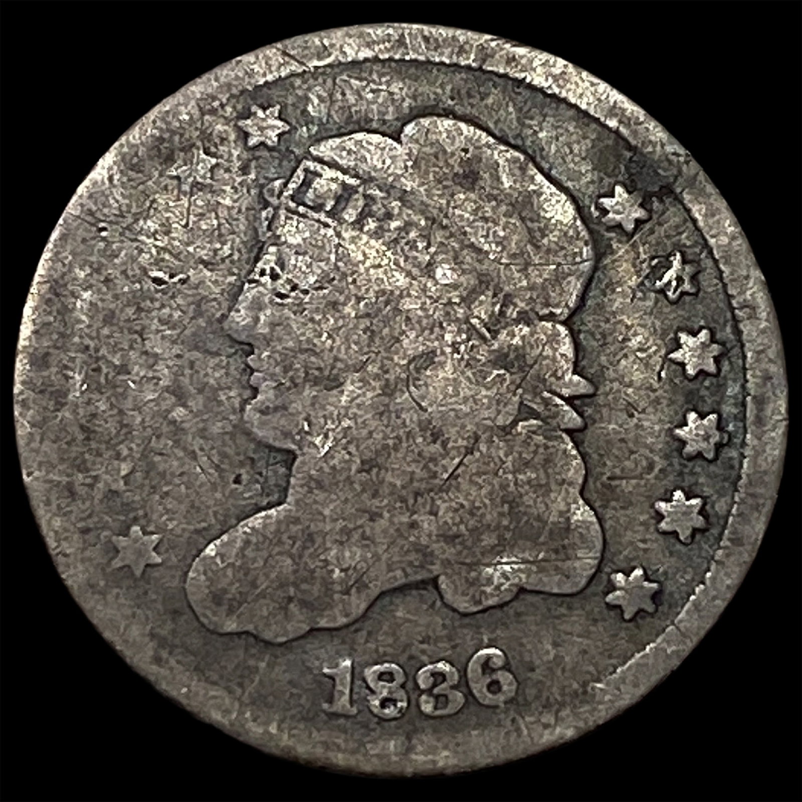 1836 Capped Bust Half Dime LIGHTLY CIRCULATED: 1836 Capped Bust Half Dime LIGHTLY CIRCULATED