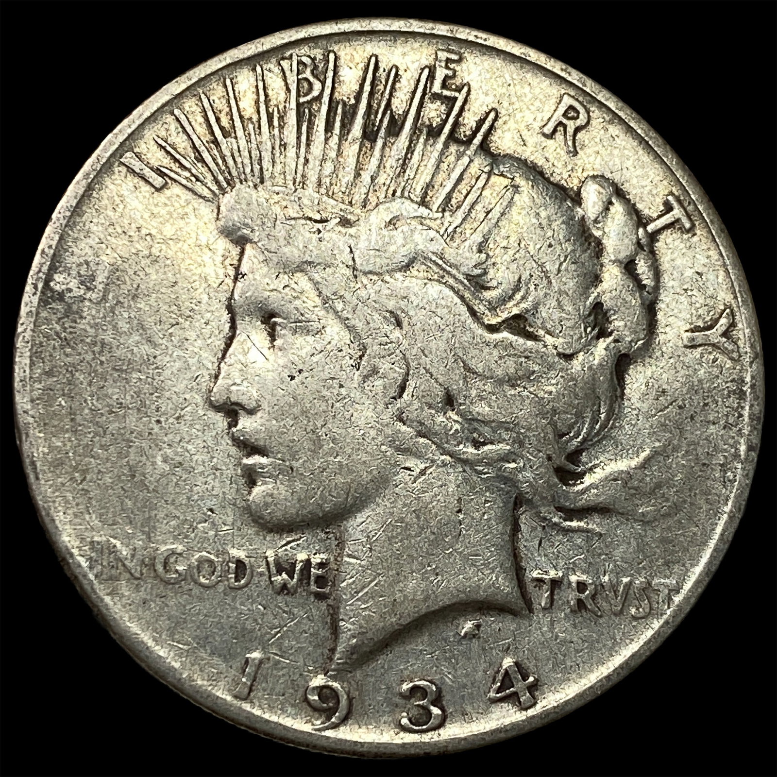 1934-S Peace Silver Dollar LIGHTLY CIRCULATED: 1934-S Peace Silver Dollar LIGHTLY CIRCULATED