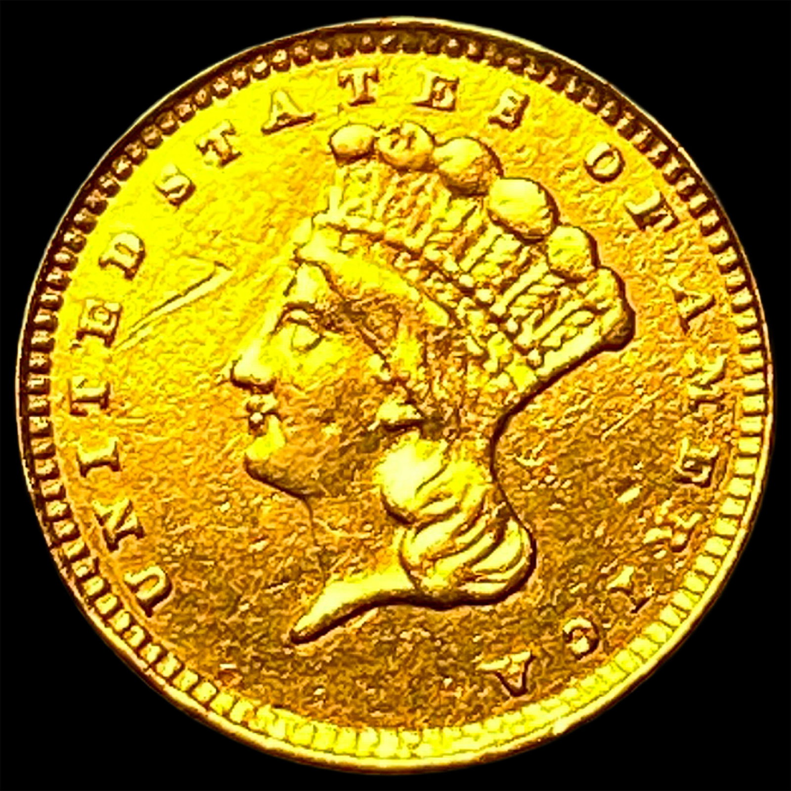 1856 Gold $1 Indian Head Type 3 CLOSELY UNCIRCULATED: 1856 Gold $1 Indian Head Type 3 CLOSELY UNCIRCULATED