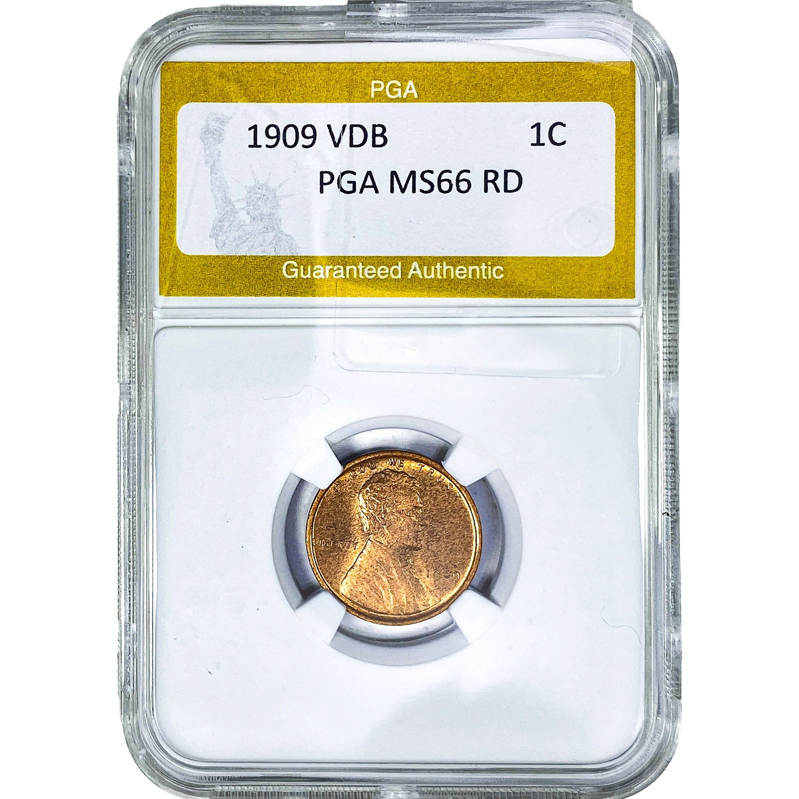 1909 VDB Wheat Cent PGA MS66 RD (1 of 2)