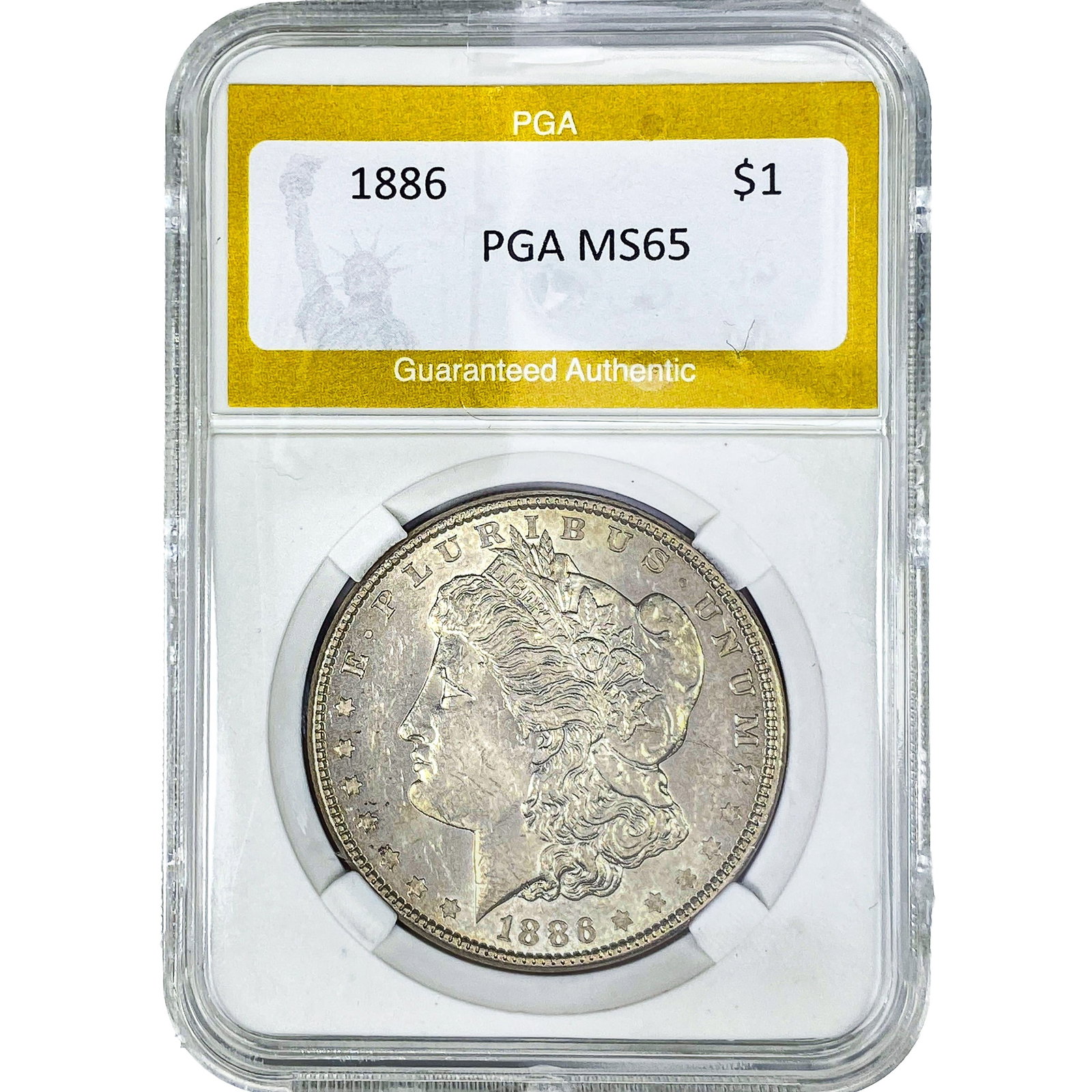 1886 Morgan Silver Dollar PGA MS65: 1886 Morgan Silver Dollar PGA MS65