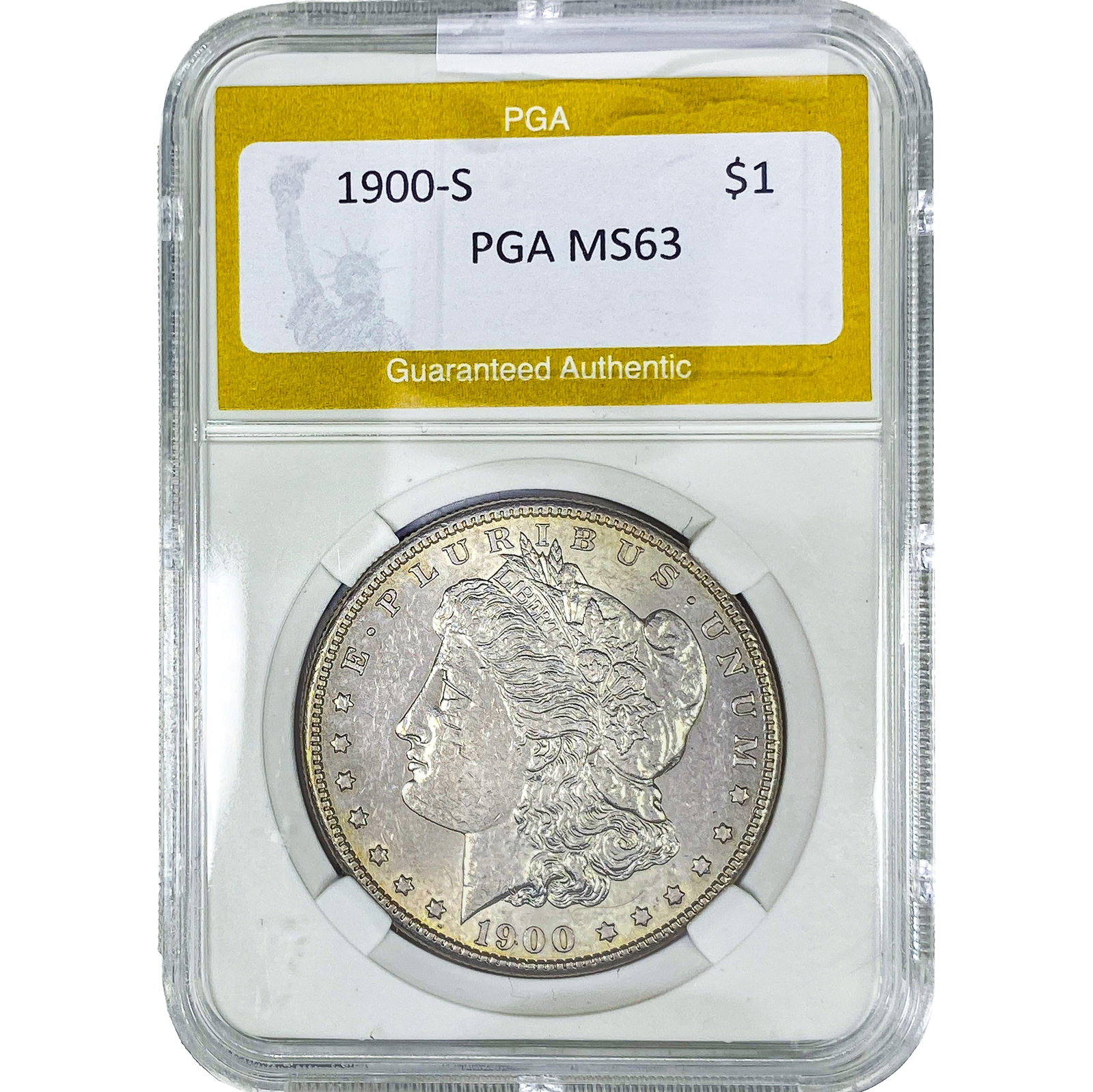 1900-S Morgan Silver Dollar PGA MS63: 1900-S Morgan Silver Dollar PGA MS63