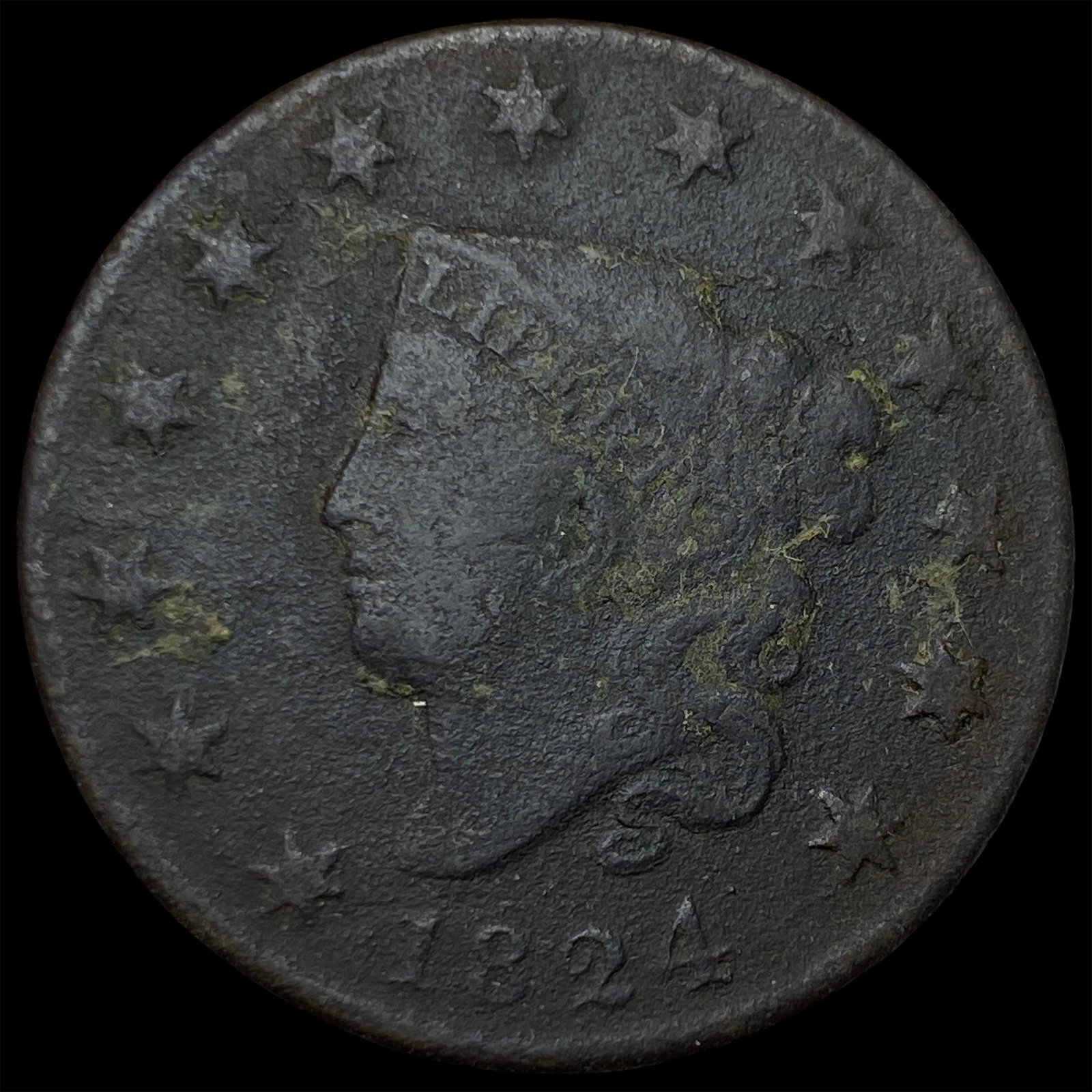 1824 Coronet Head Large Cent HIGH GRADE: 1824 Coronet Head Large Cent HIGH GRADE