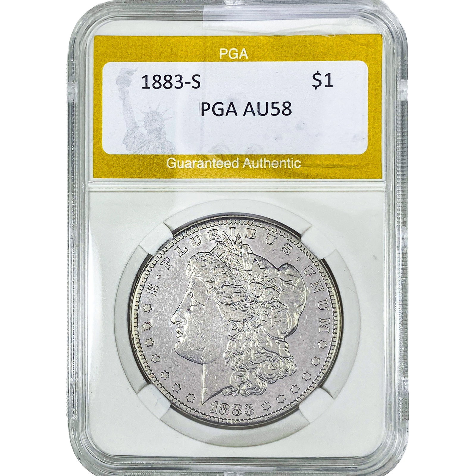 1883-S Morgan Silver Dollar PGA AU58: 1883-S Morgan Silver Dollar PGA AU58