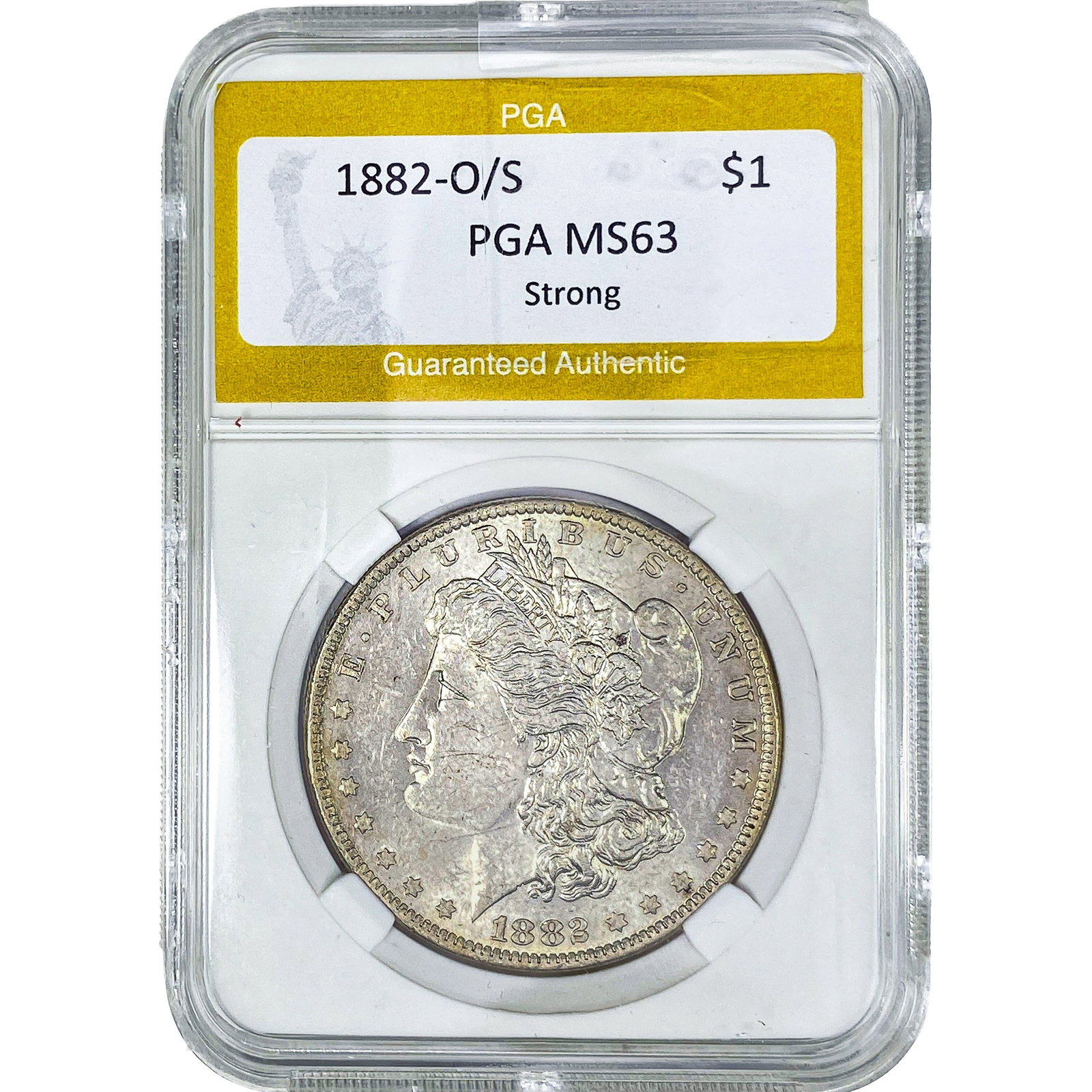1882-O/S Morgan Silver Dollar PGA MS63 Strong: 1882-O/S Morgan Silver Dollar PGA MS63 Strong