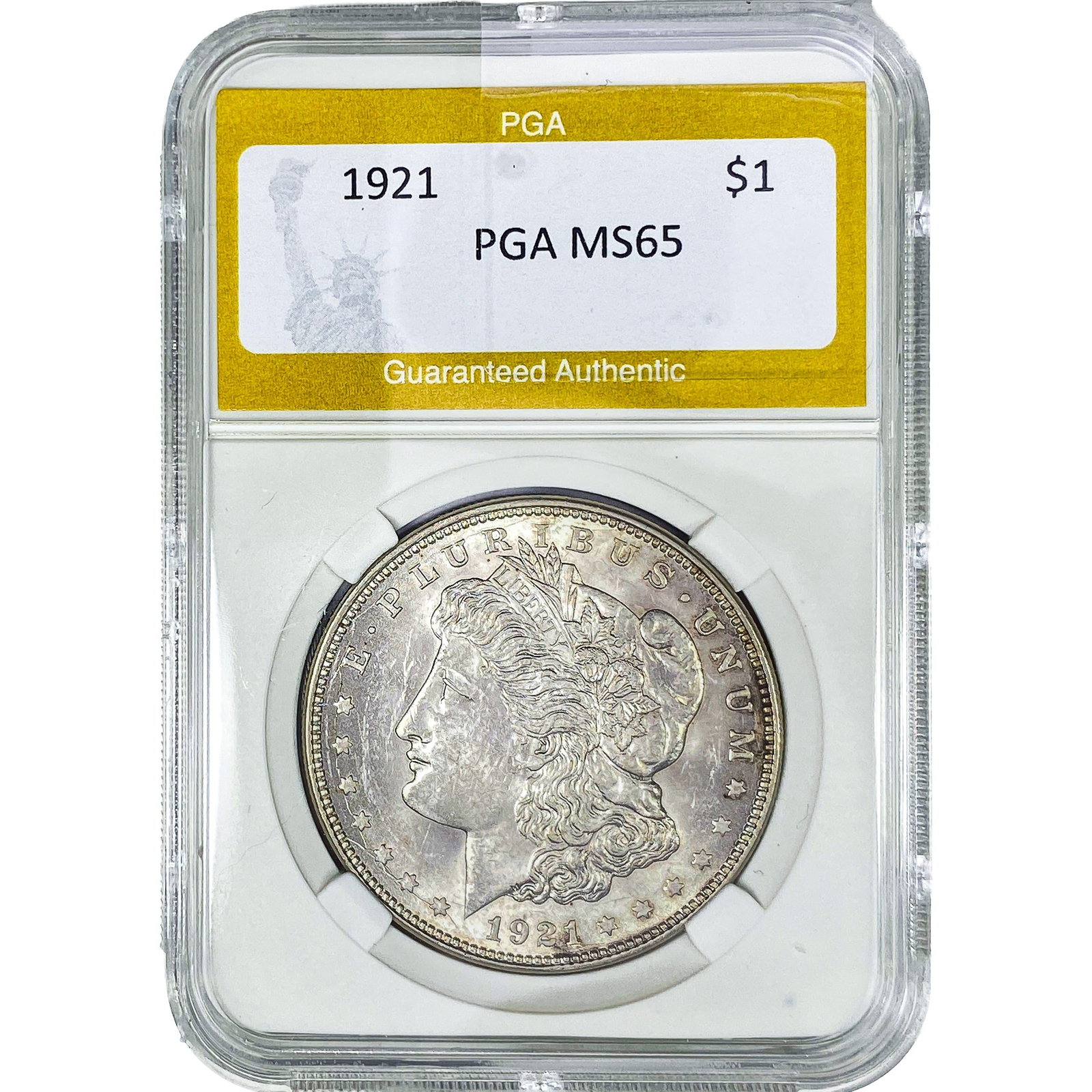1921 Morgan Silver Dollar PGA MS65: 1921 Morgan Silver Dollar PGA MS65