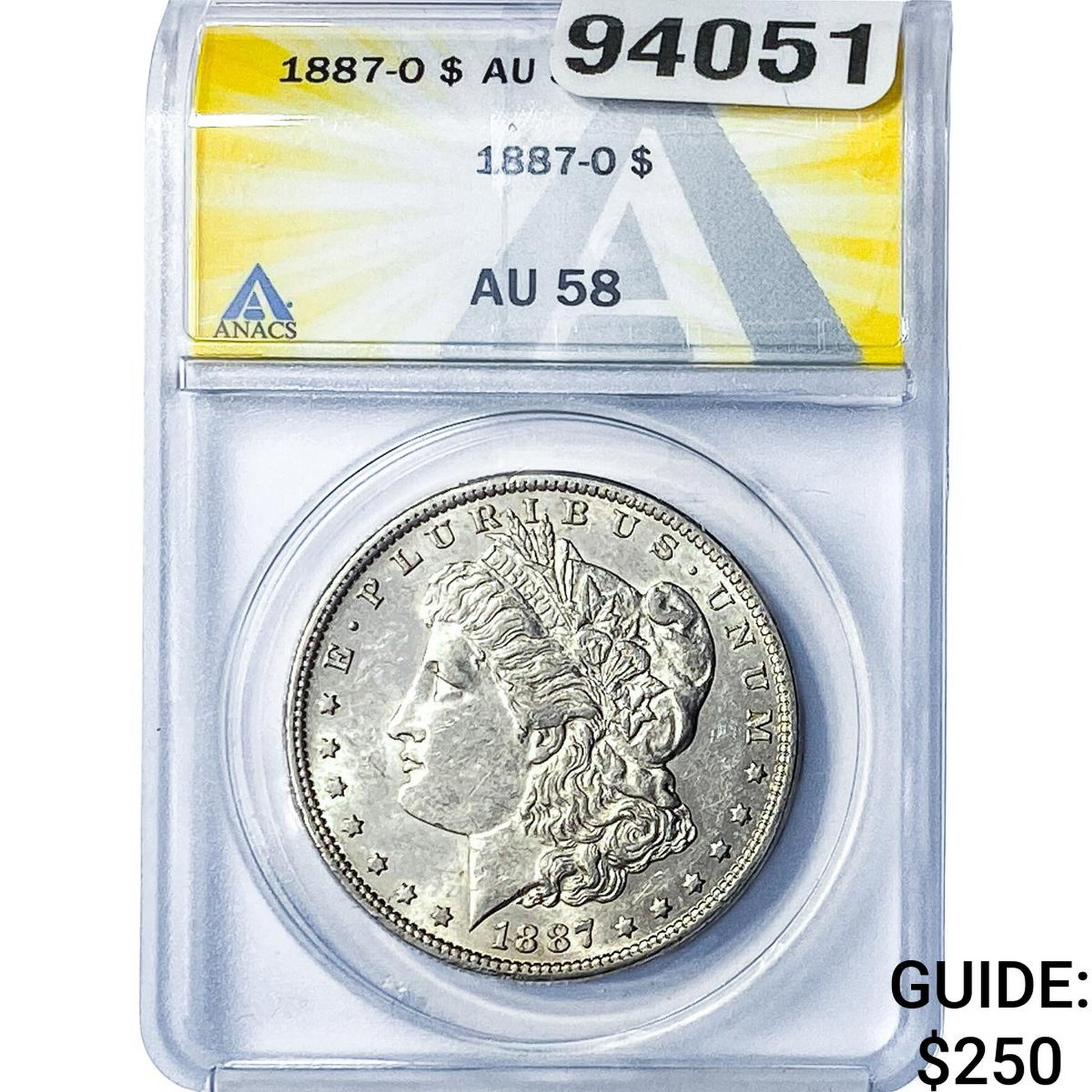 1887-O Morgan Silver Dollar ANACS AU58