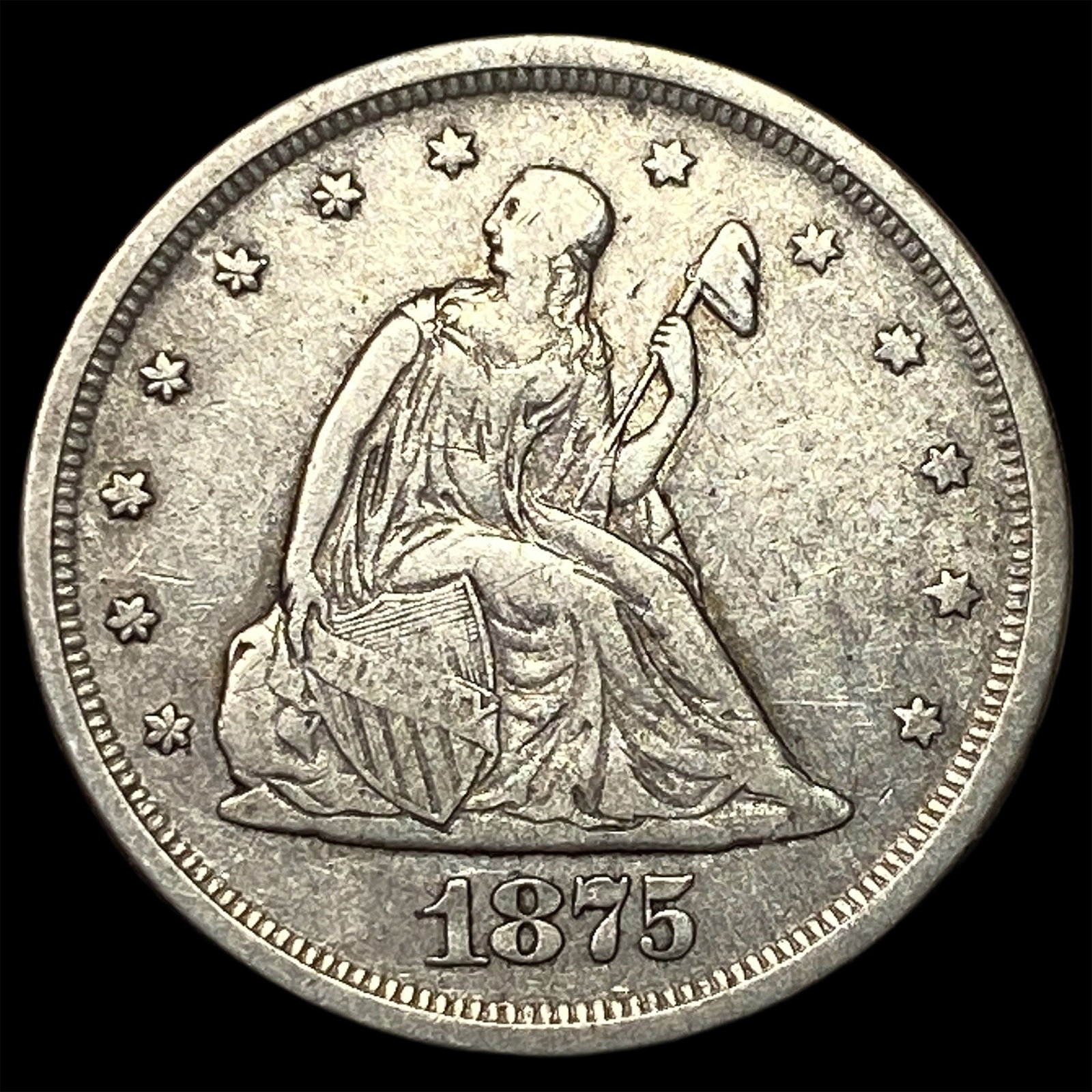 1875-S Silver Twenty Cents NEARLY UNCIRCULATED: 1875-S Silver Twenty Cents NEARLY UNCIRCULATED