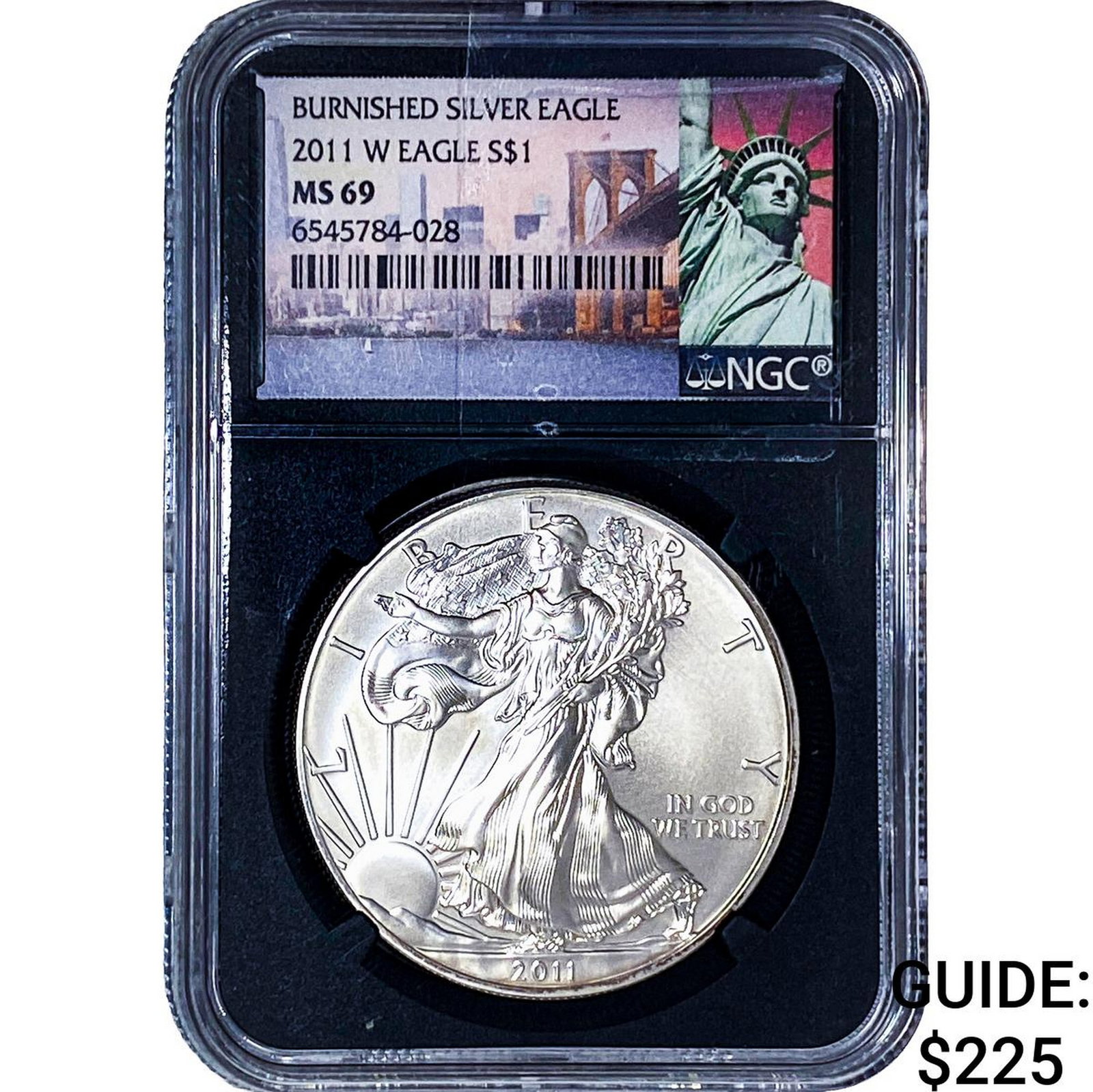 2011-W Silver Eagle NGC MS69 Burnished: 2011-W Silver Eagle NGC MS69 Burnished