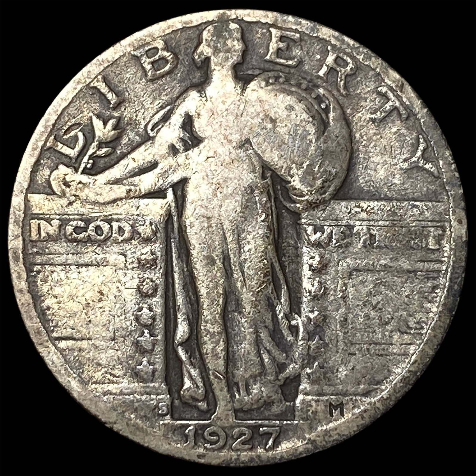 1927-S Silver Standing Liberty Quarter NICELY CIRCULATED