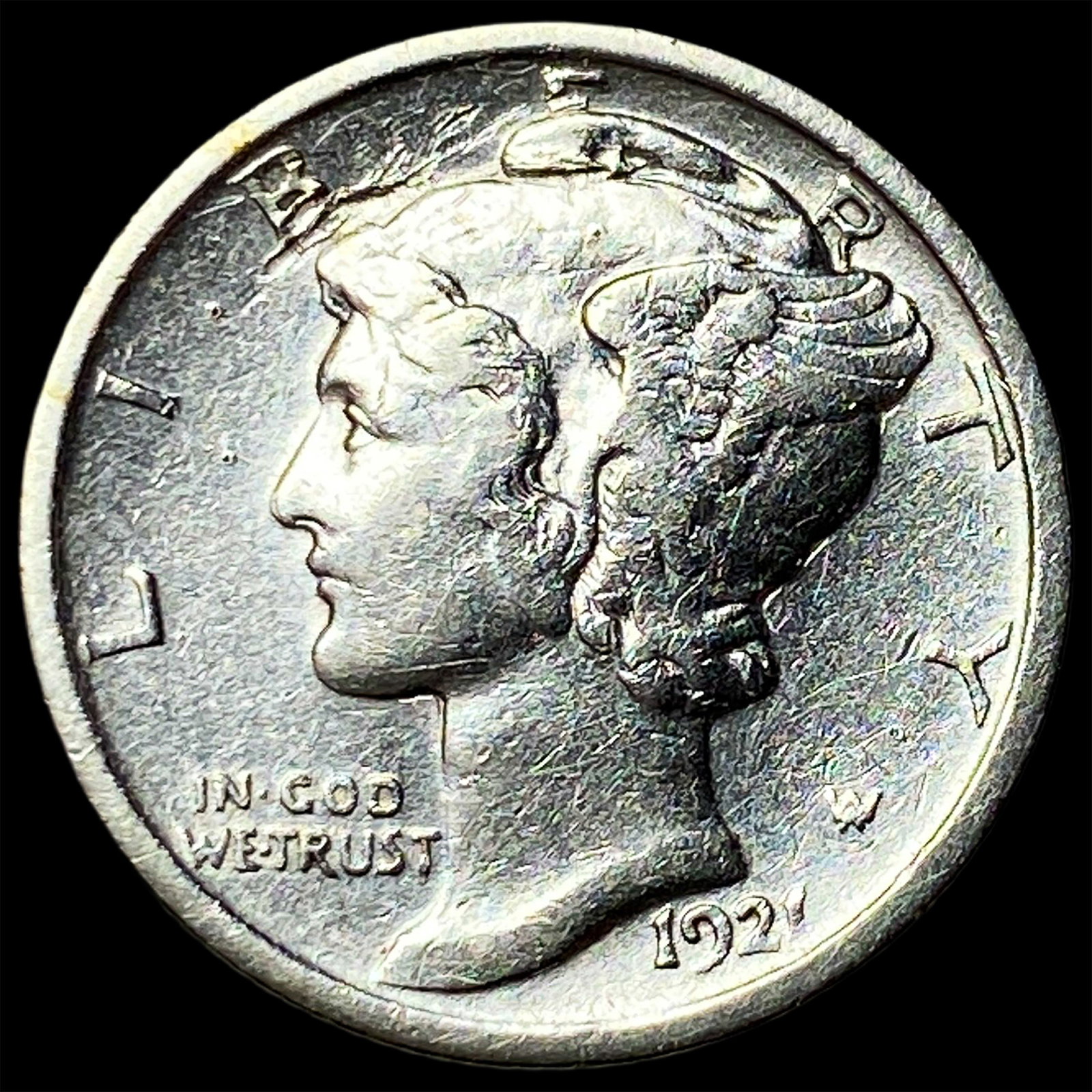 1921 Silver Mercury Dime CLOSELY UNCIRCULATED (1 of 2)