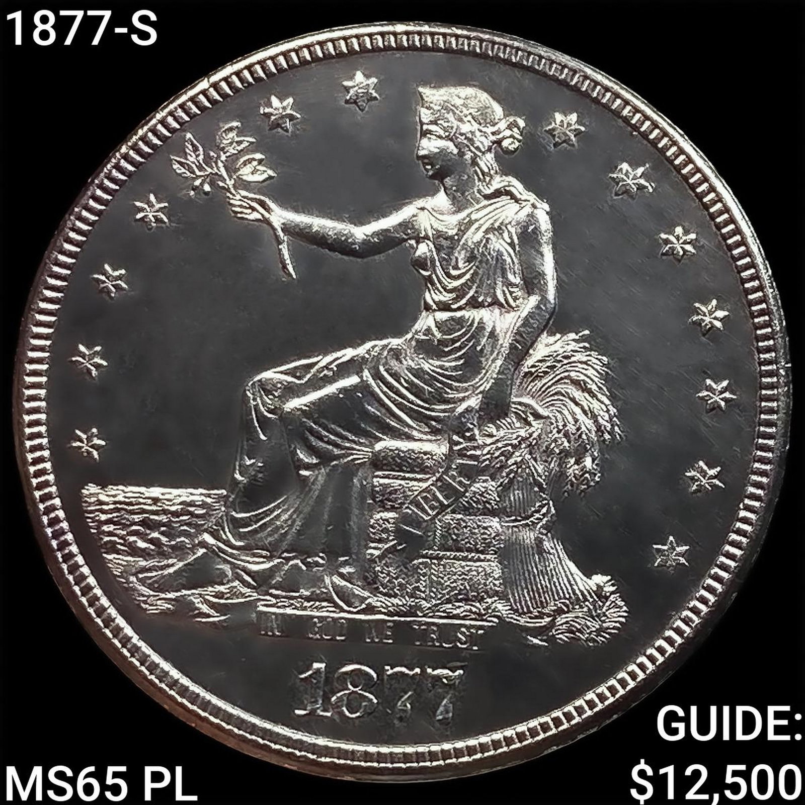 1877-S Silver Trade Dollar GEM BU PL: 1877-S Silver Trade Dollar GEM BU PL