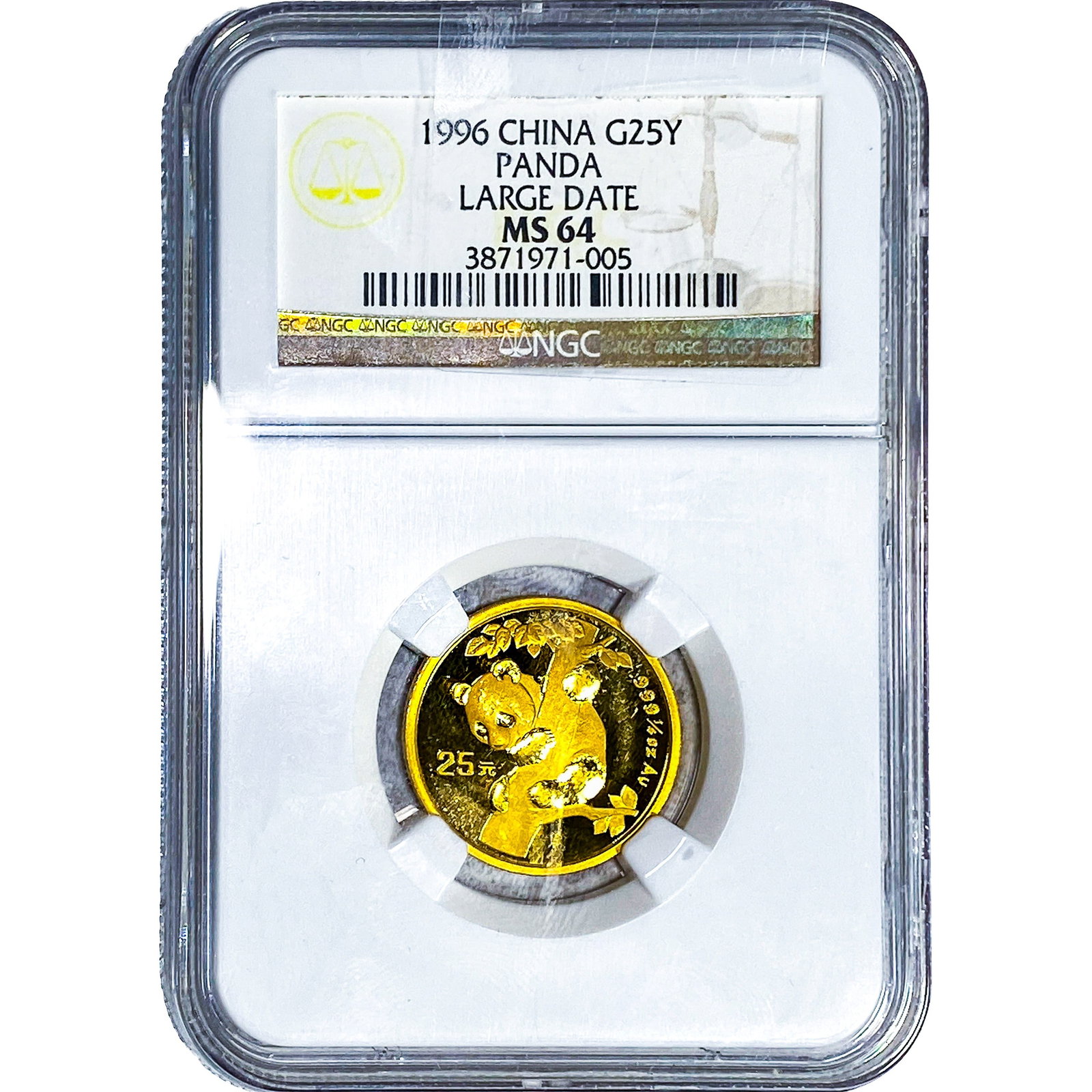 1996 China Gold 25 Yuan 1/4oz AGW Panda MS64 (1 of 4)