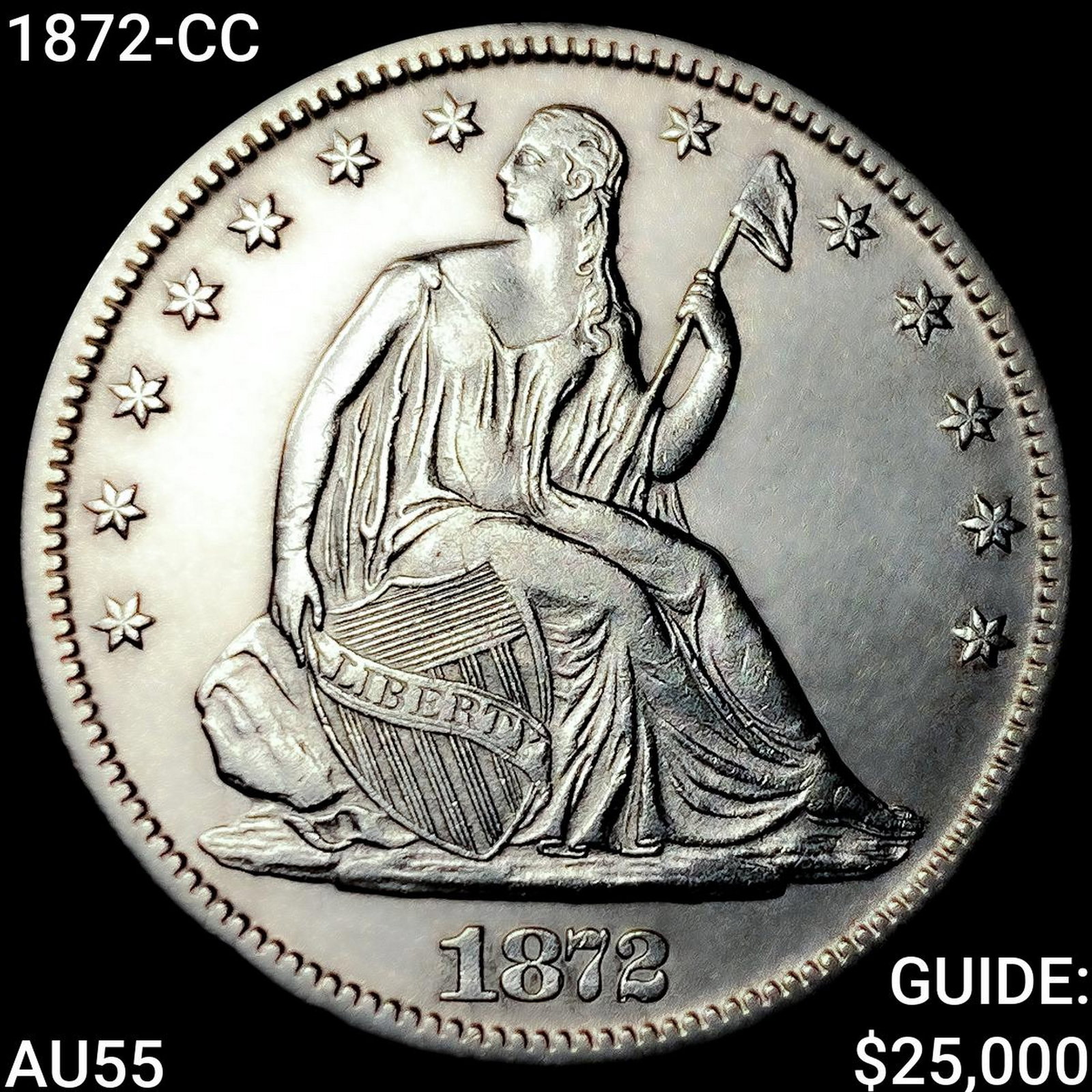 1872-CC Seated Liberty Half Dollar HIGH GRADE (1 of 2)