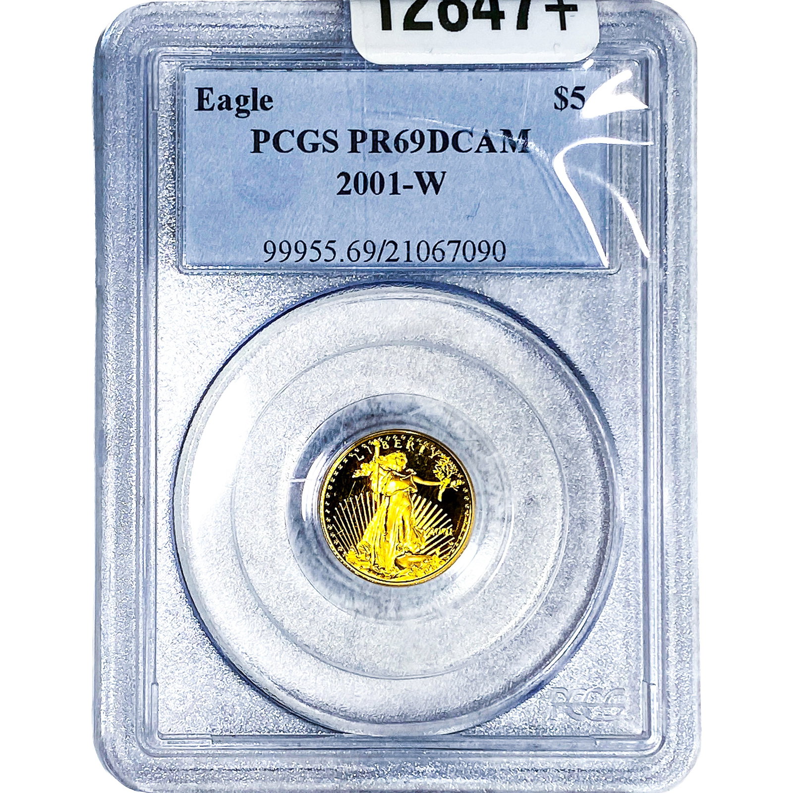 2001-W $5 Gold Eagle 1/4oz AGW PCGS PR69 DCAM: 2001-W $5 Gold Eagle 1/4oz AGW PCGS PR69 DCAM