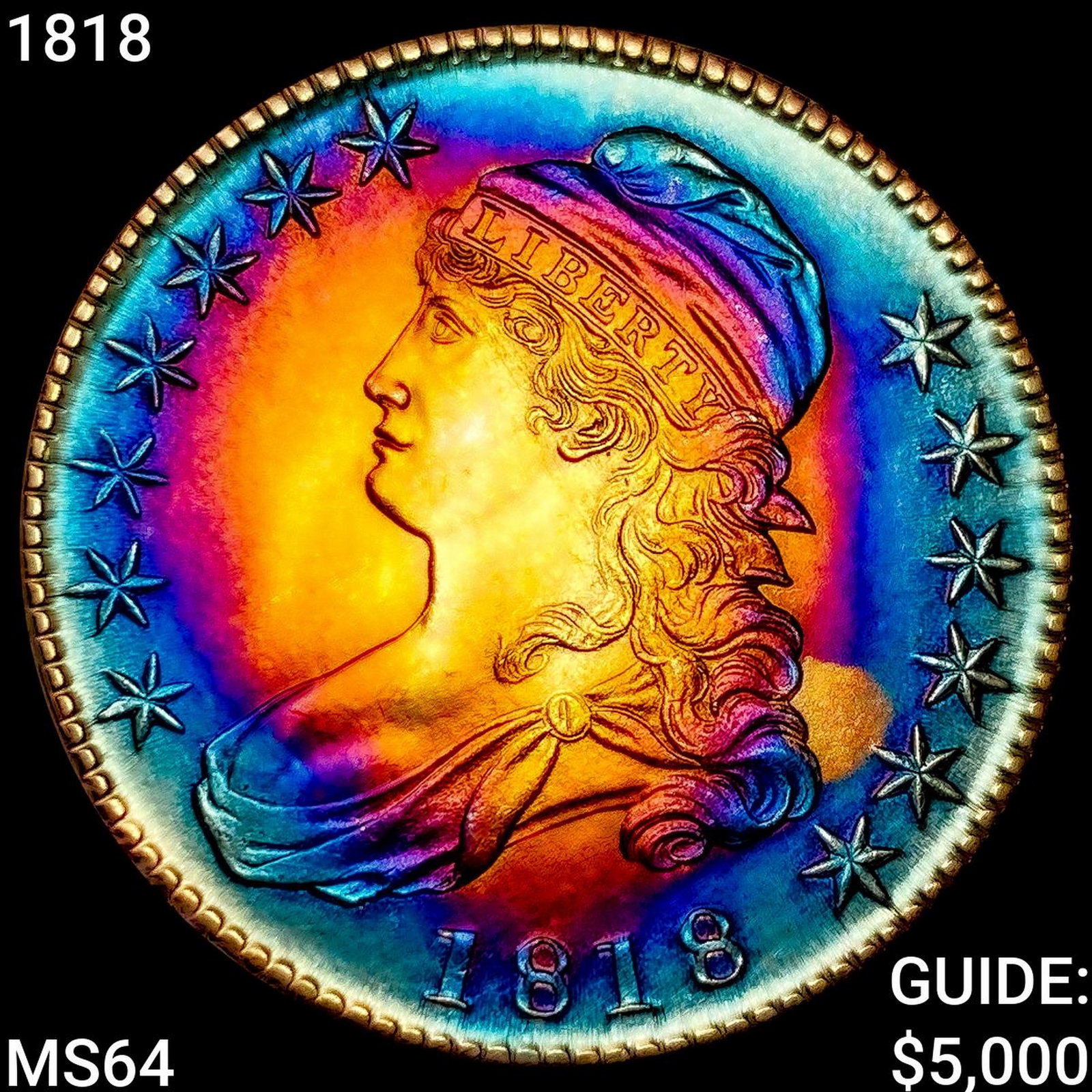 1818 Capped Bust Half Dollar CHOICE BU: 1818 Capped Bust Half Dollar CHOICE BU