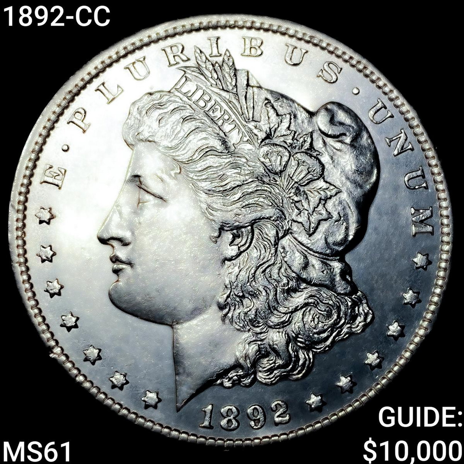 1892-CC Morgan Silver Dollar UNCIRCULATED: 1892-CC Morgan Silver Dollar UNCIRCULATED