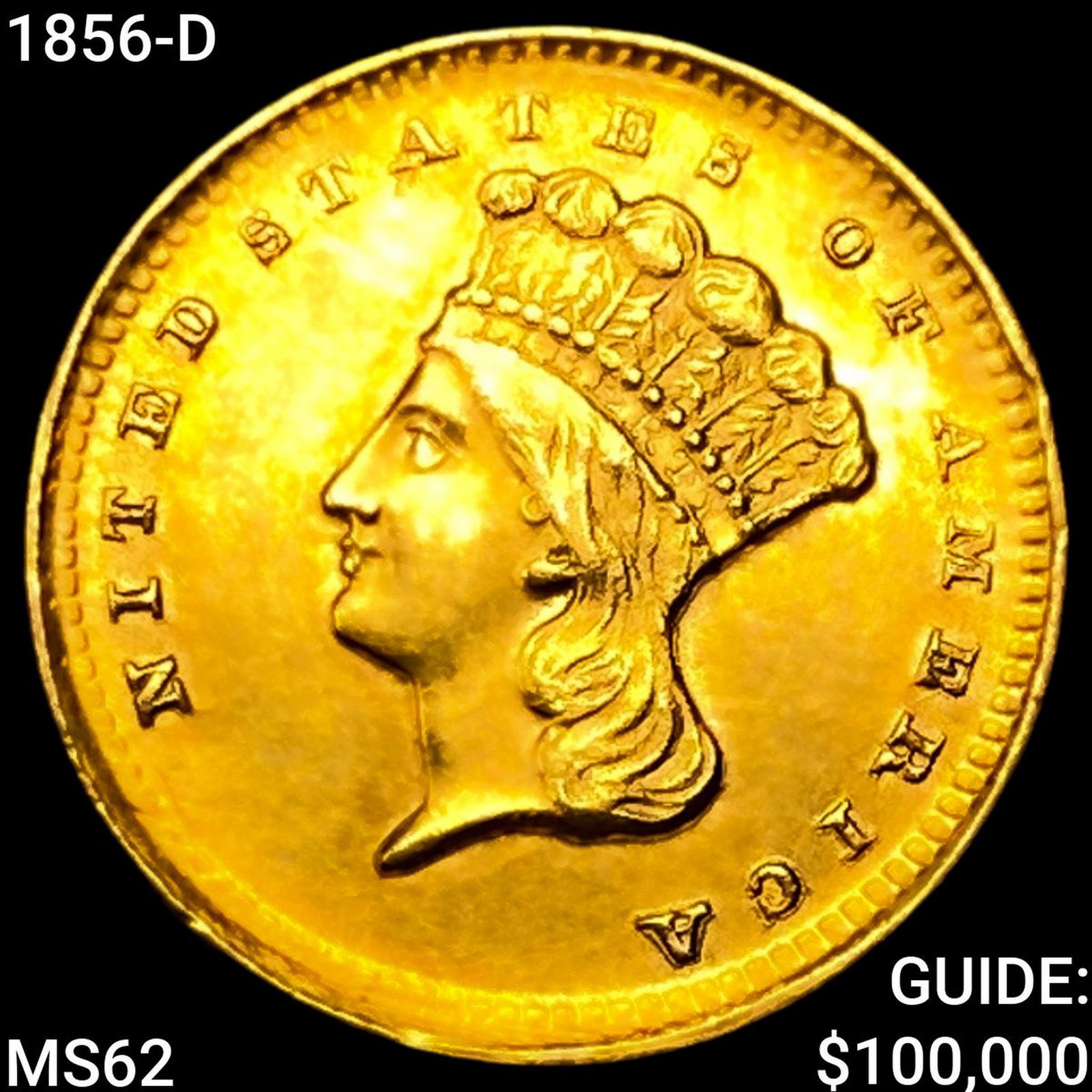 1856-D Rare Gold Dollar UNCIRCULATED (1 of 2)