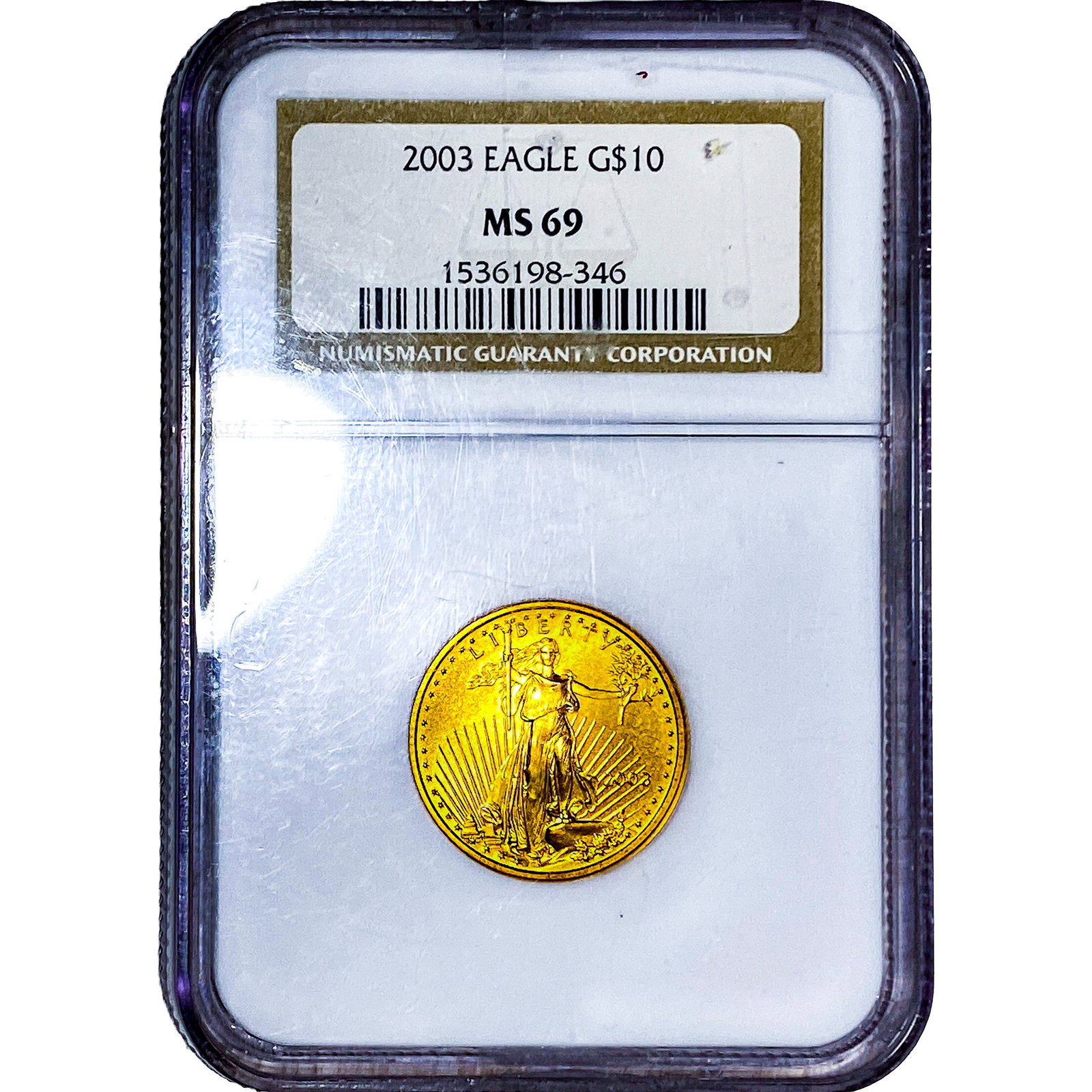 2003 $10 Gold Eagle 1/4oz AGW NGC MS69: 2003 $10 Gold Eagle 1/4oz AGW NGC MS69