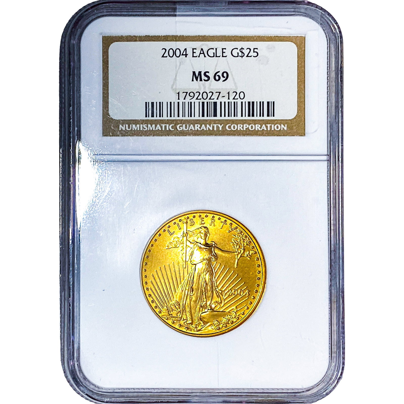 2004 $25 Gold Eagle 1/2oz AGW NGC MS69: 2004 $25 Gold Eagle 1/2oz AGW NGC MS69