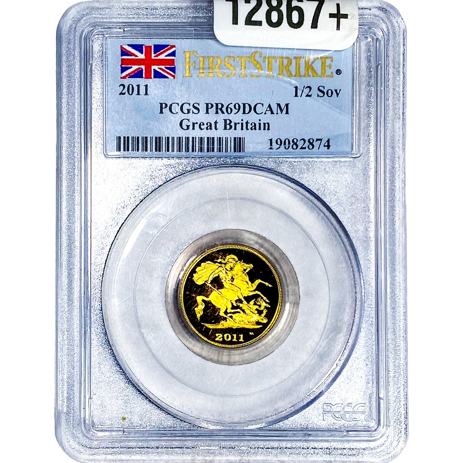 2011 Great Britain Gold 1/2 Sovereign 0.1176oz AGW PCGS PR69 DCAM (1 of 4)