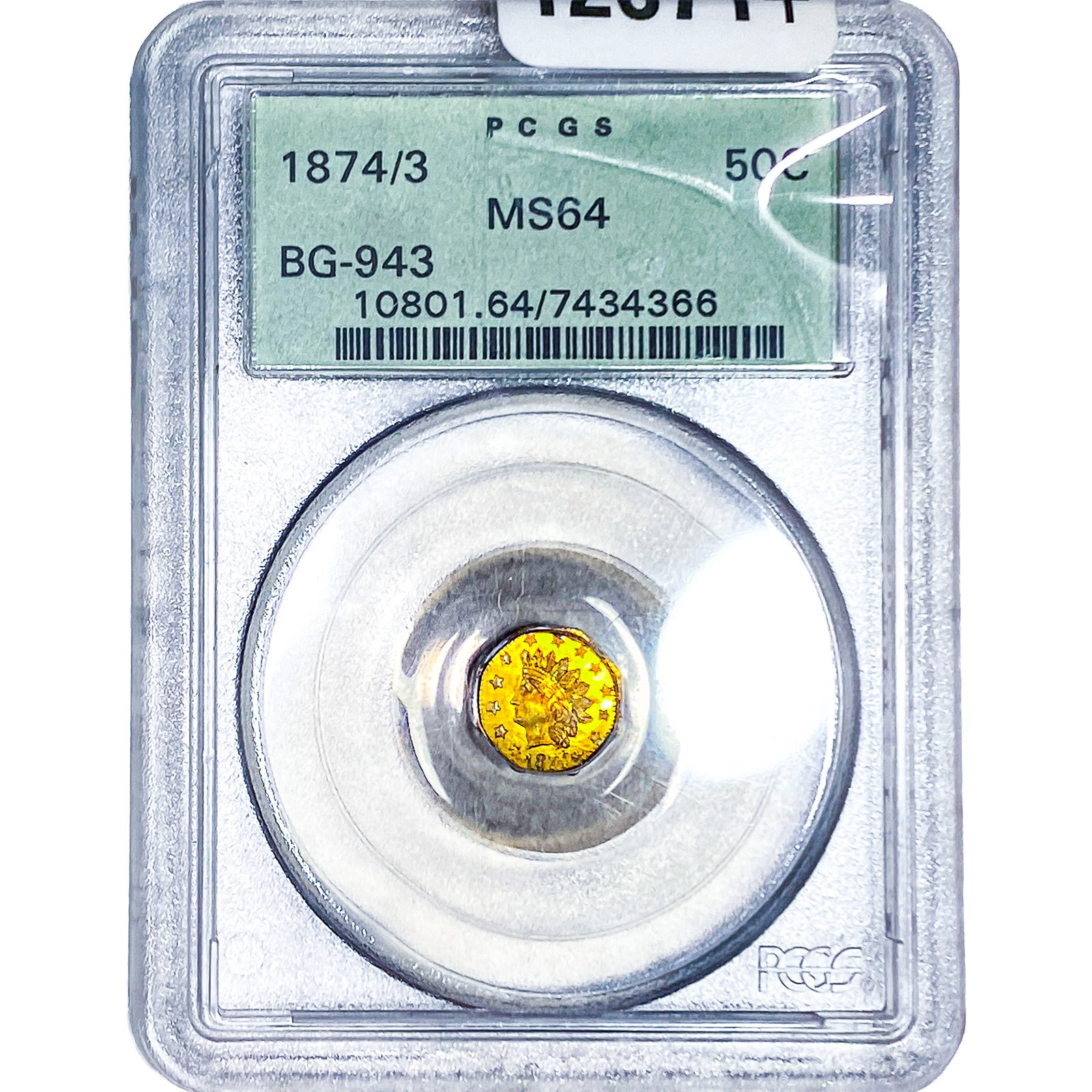 1874/3 Octagonal California Gold Half Dollar PCGS MS64 BG-943 (1 of 4)