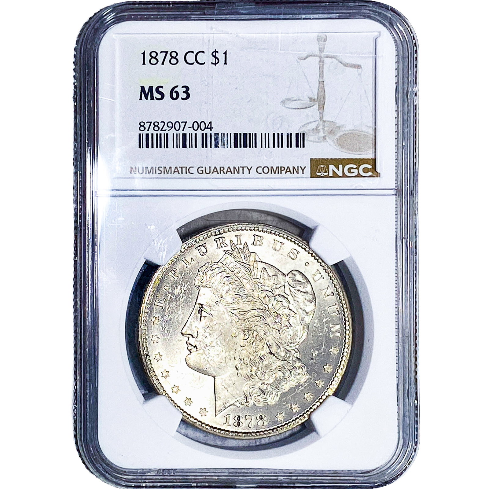 1878-CC Morgan Silver Dollar NGC MS63: 1878-CC Morgan Silver Dollar NGC MS63