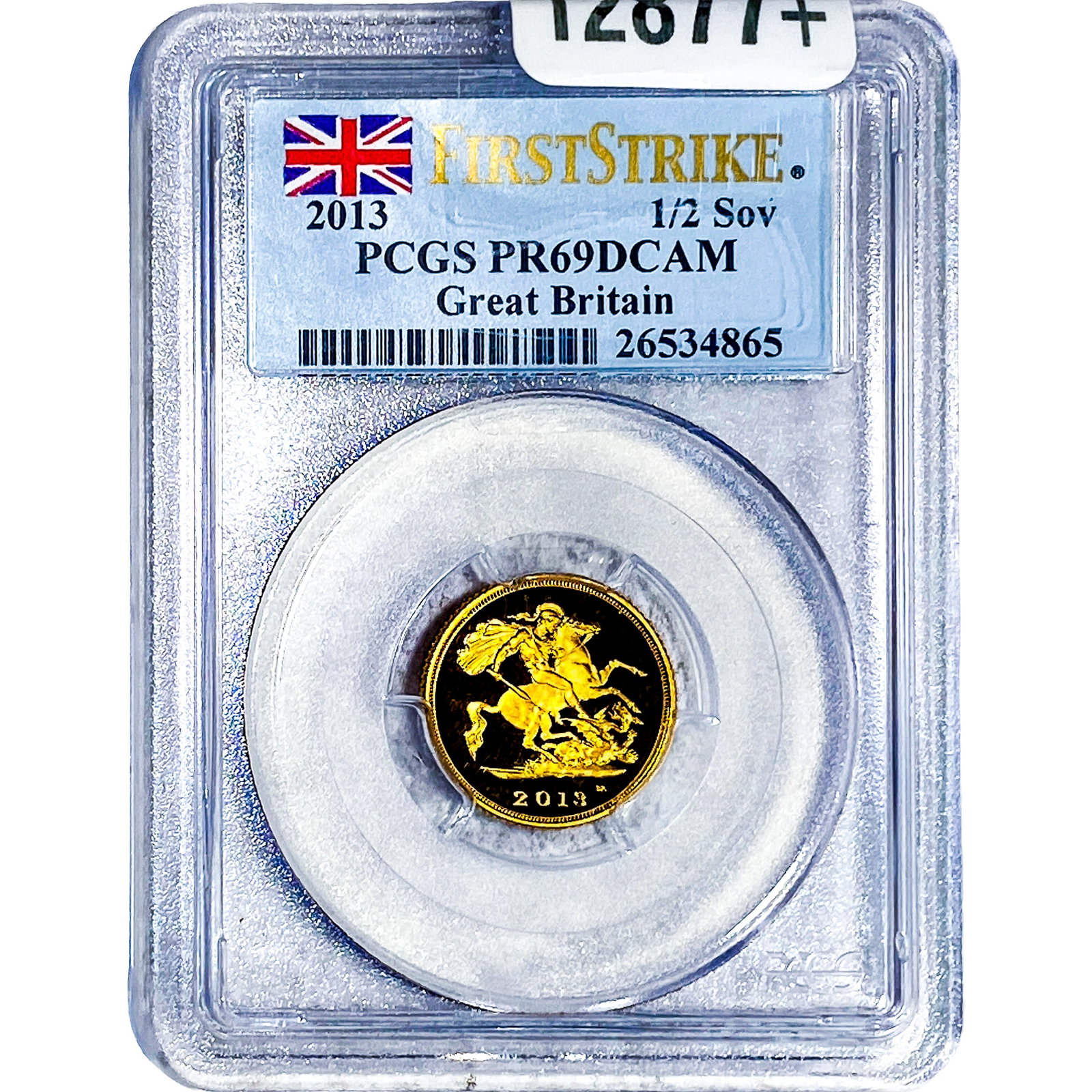 2013 Great Britain Gold 1/2 Sovereign 0.1176oz AGW PCGS PR69 DCAM: 2013 Great Britain Gold 1/2 Sovereign 0.1176oz AGW PCGS PR69 DCAM