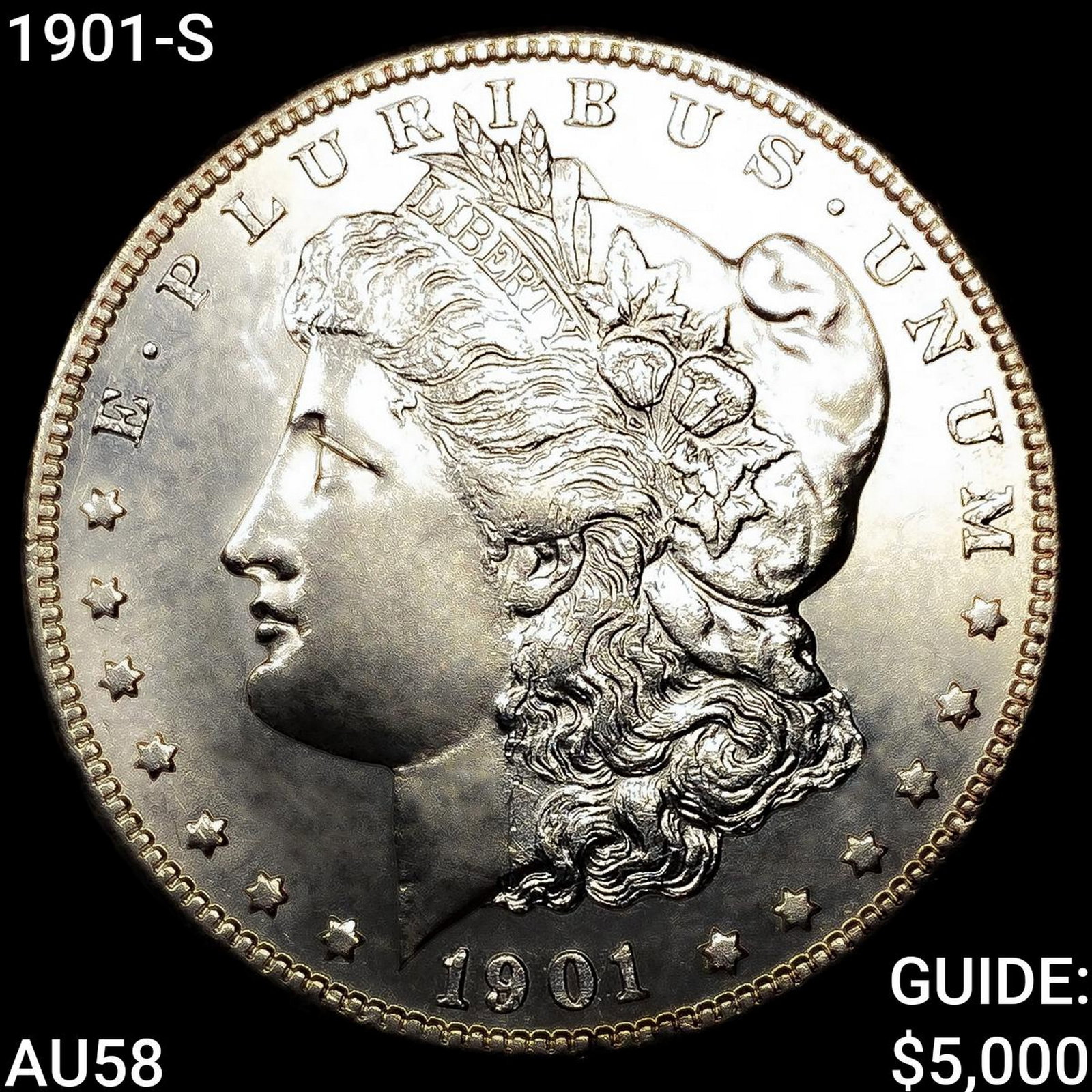 1901-S Morgan Silver Dollar CHOICE AU: 1901-S Morgan Silver Dollar CHOICE AU