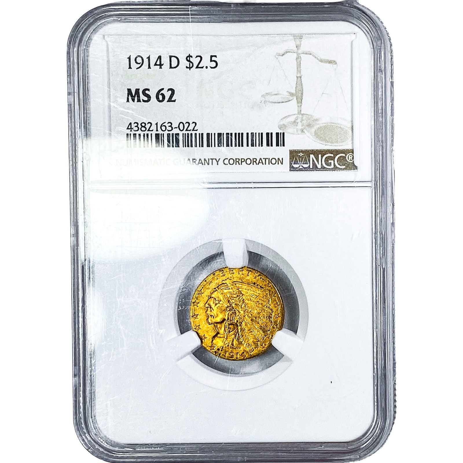 1914-D $2.50 Gold Quarter Eagle NGC MS62 (1 of 4)