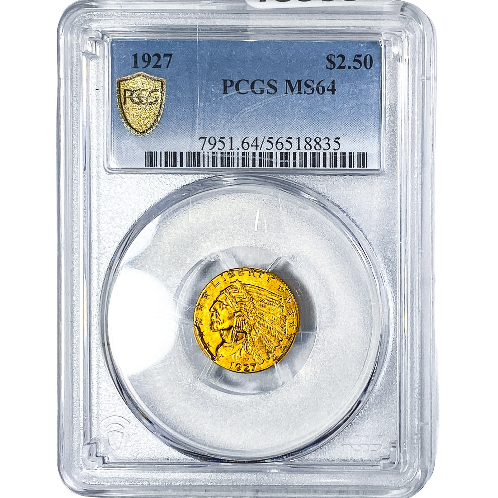 1927 $2.50 Gold Quarter Eagle PCGS MS64: 1927 $2.50 Gold Quarter Eagle PCGS MS64