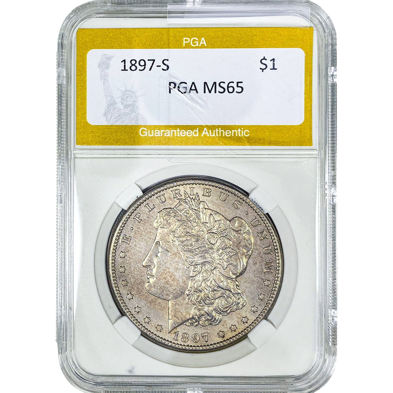 1897-S Morgan Silver Dollar PGA MS65: 1897-S Morgan Silver Dollar PGA MS65
