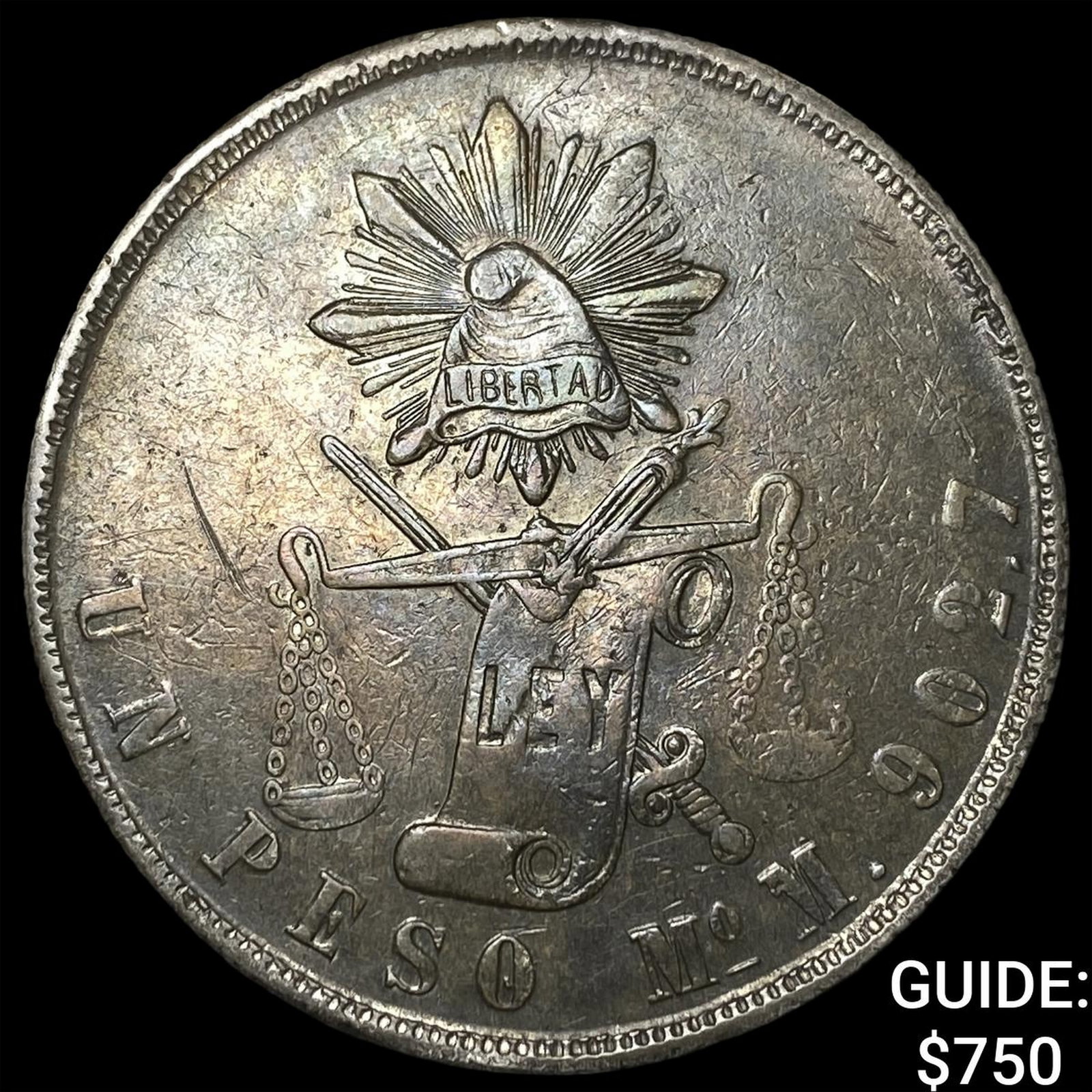 1872MoM Mexico Silver 1 Peso .786oz ASW: 1872MoM Mexico Silver 1 Peso .786oz ASW