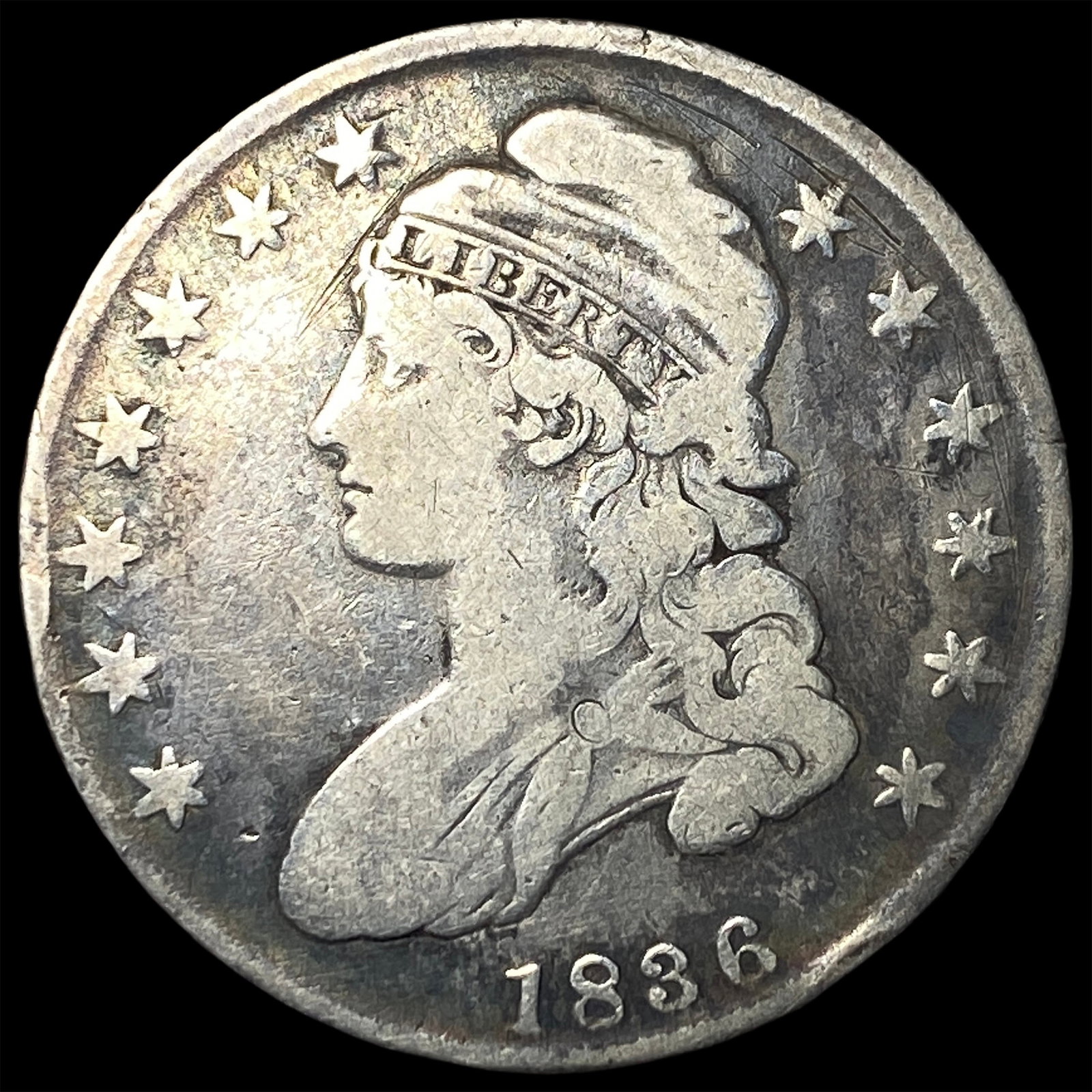 1836 Capped Bust Half Dollar NICELY CIRCULATED: 1836 Capped Bust Half Dollar NICELY CIRCULATED