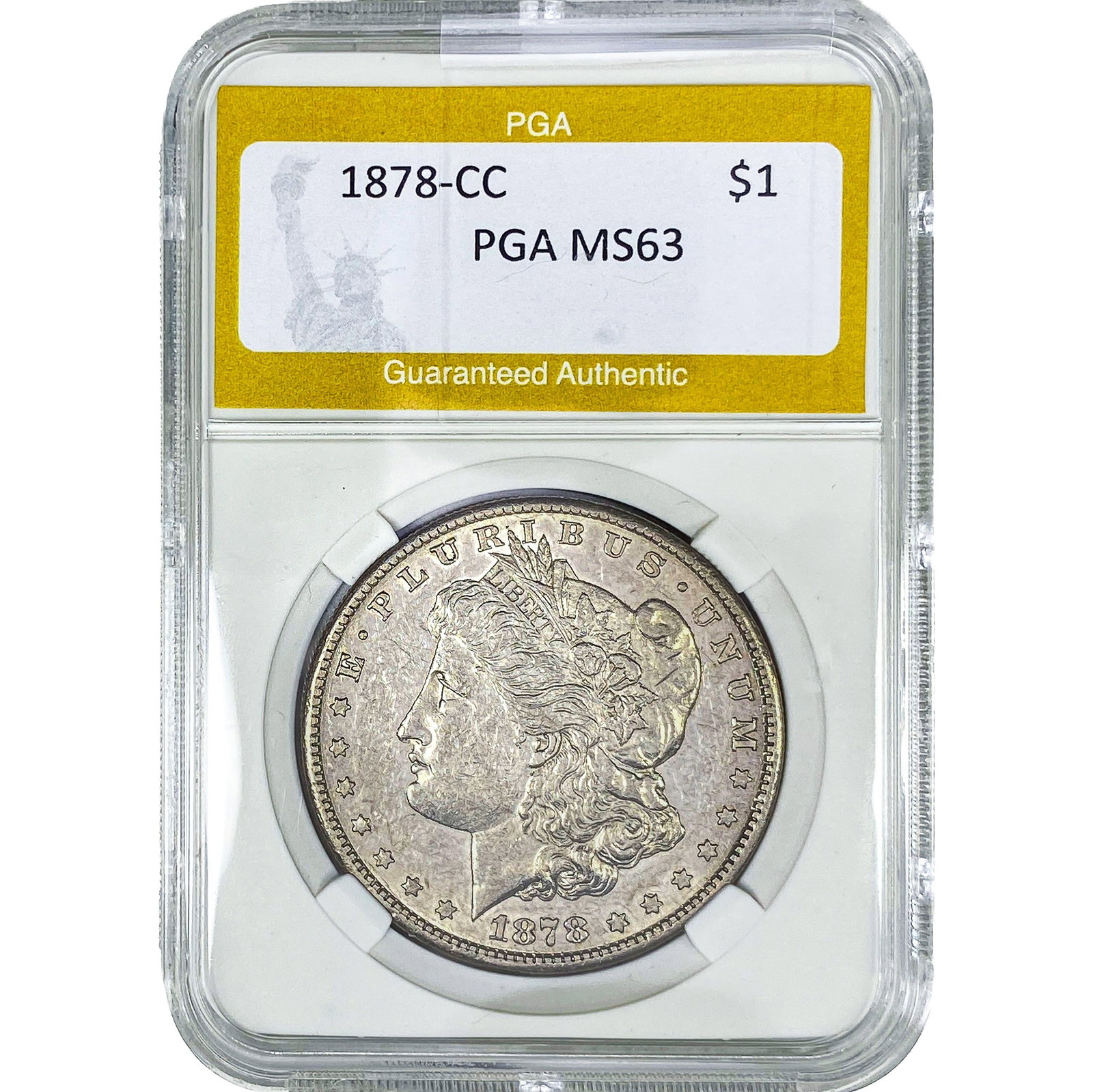 1878-CC Morgan Silver Dollar PGA MS63: 1878-CC Morgan Silver Dollar PGA MS63