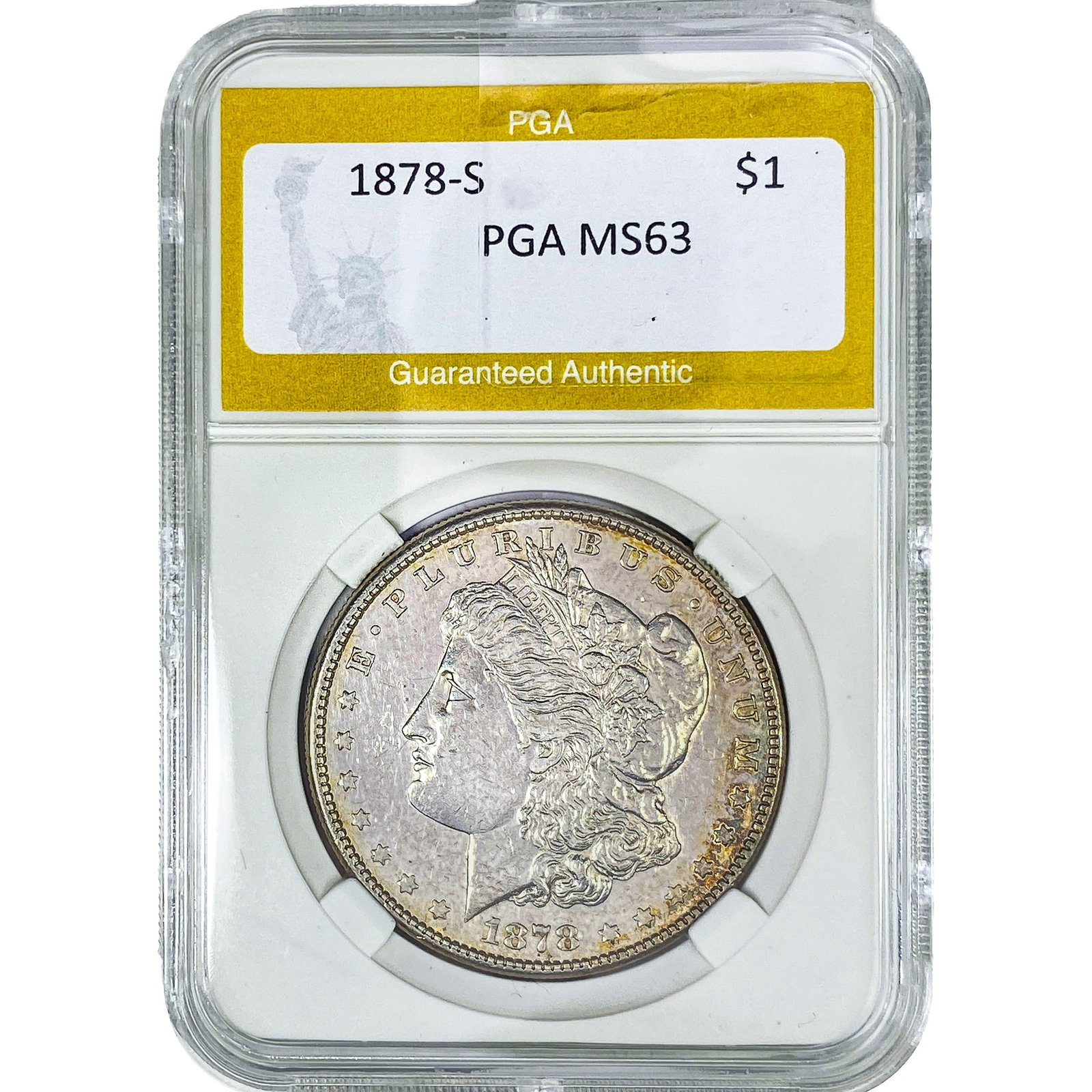 1878-S Morgan Silver Dollar PGA MS63: 1878-S Morgan Silver Dollar PGA MS63