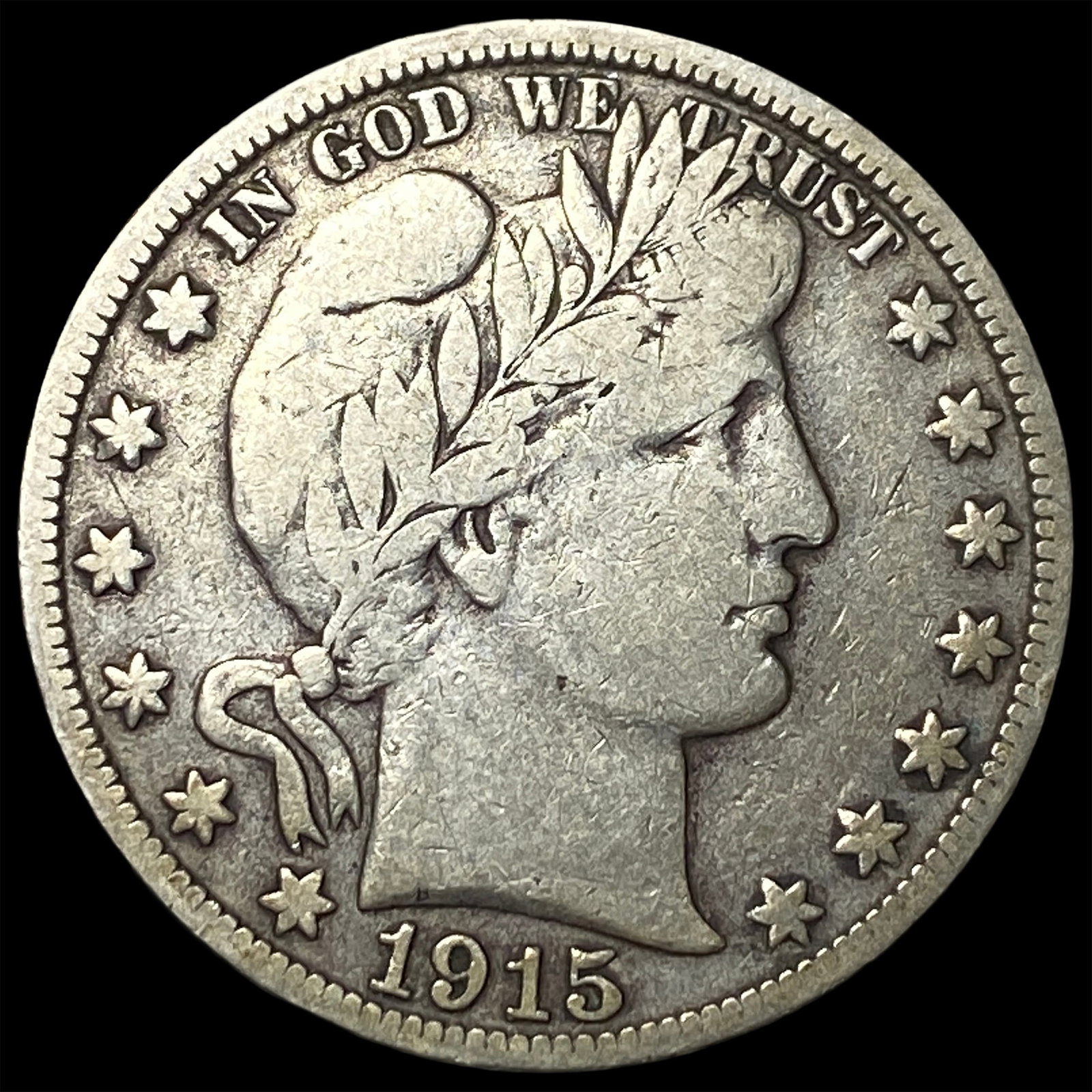1915-S Silver Barber Half Dollar LIGHTLY CIRCULATED: 1915-S Silver Barber Half Dollar LIGHTLY CIRCULATED