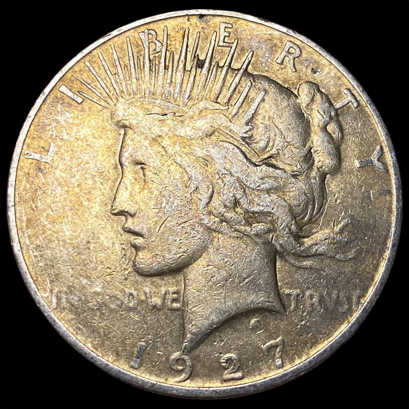 1927-D Peace Silver Dollar NEARLY UNCIRCULATED: 1927-D Peace Silver Dollar NEARLY UNCIRCULATED
