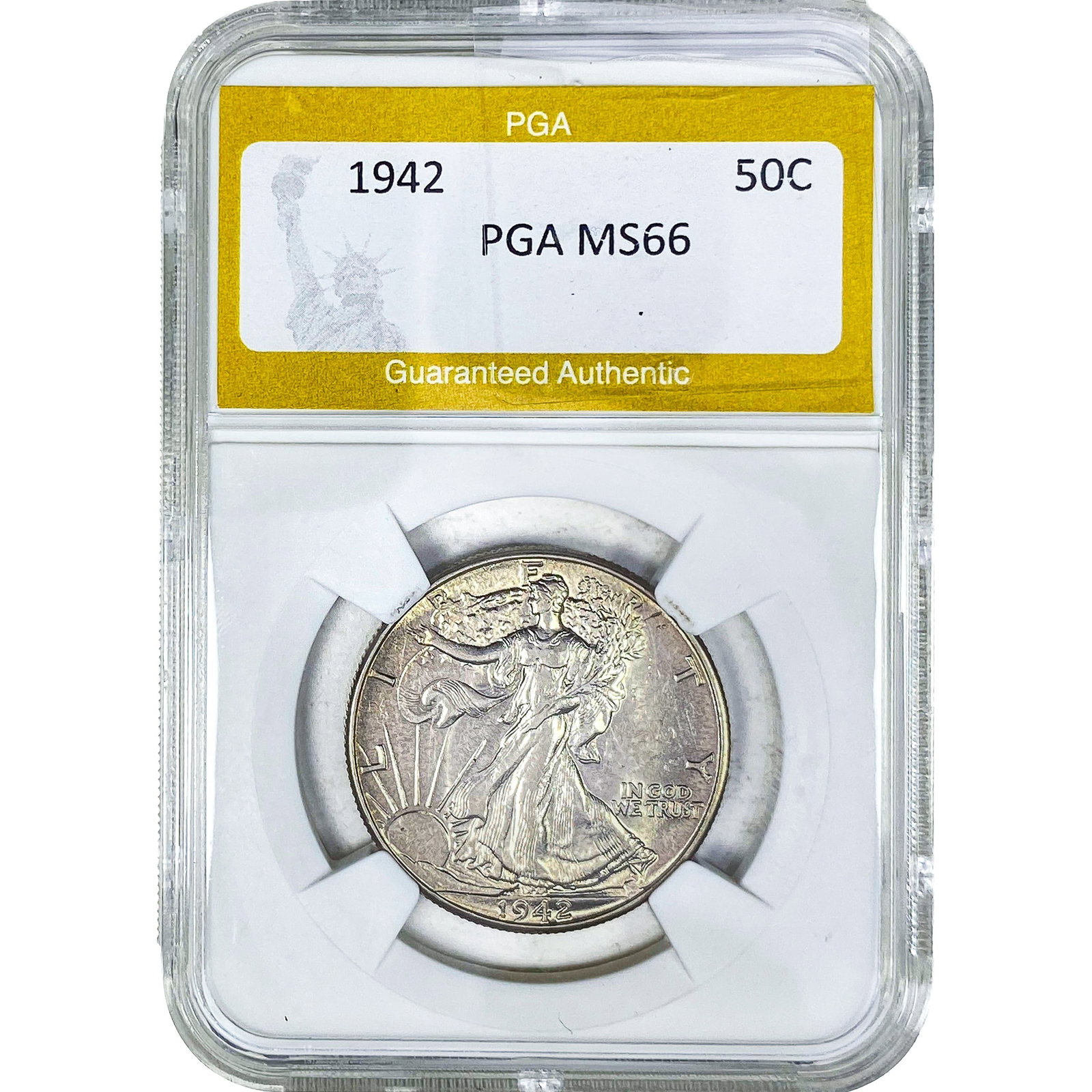 1942 Walking Liberty Half Dollar PGA MS66: 1942 Walking Liberty Half Dollar PGA MS66