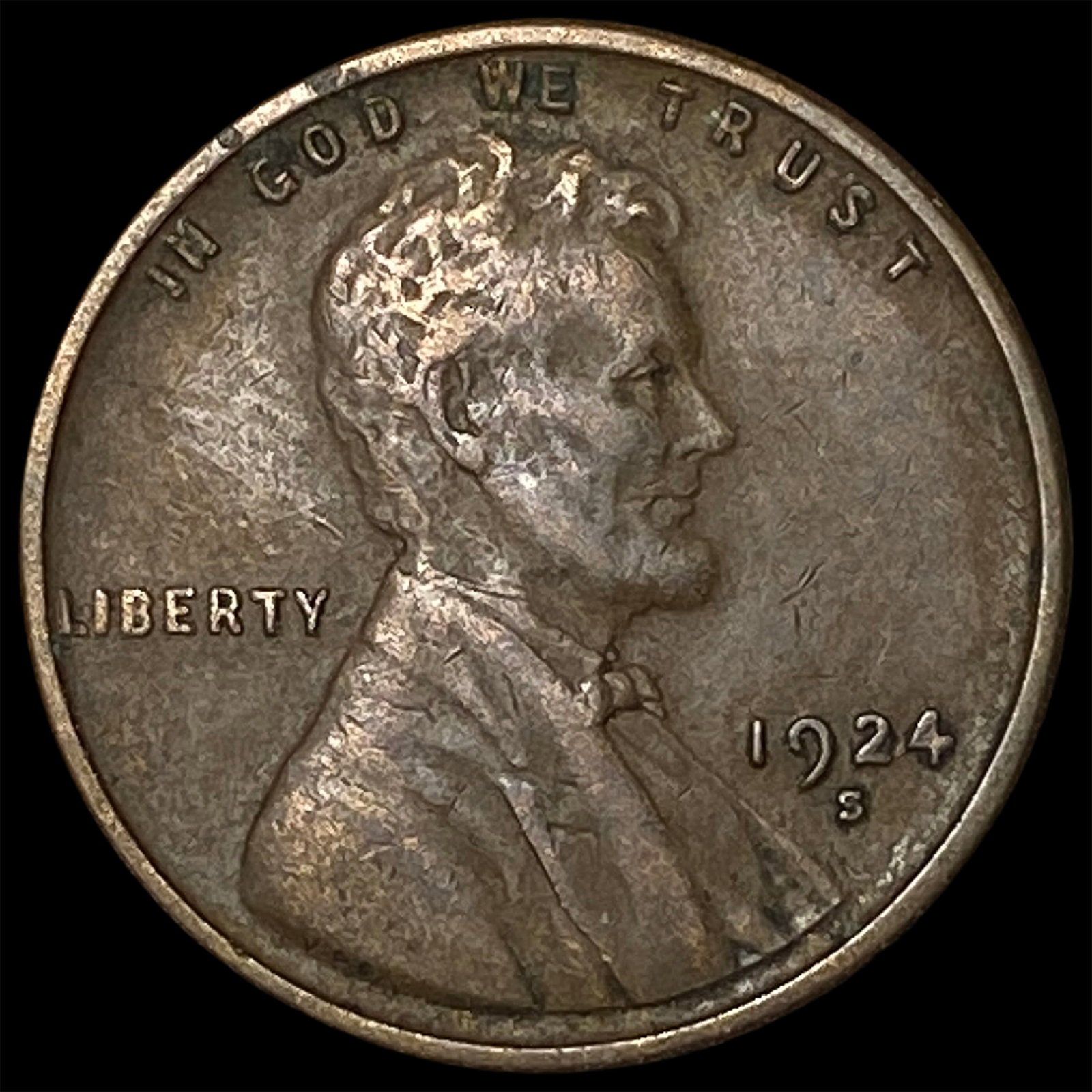1924-S Lincoln Wheat Cent NEARLY UNCIRCULATED: 1924-S Lincoln Wheat Cent NEARLY UNCIRCULATED