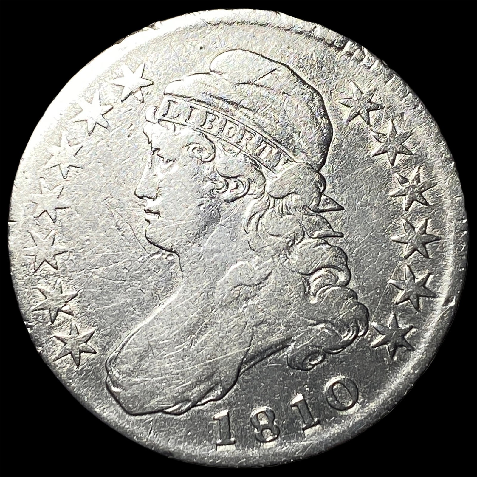 1810 Capped Bust Half Dollar NICELY CIRCULATED: 1810 Capped Bust Half Dollar NICELY CIRCULATED