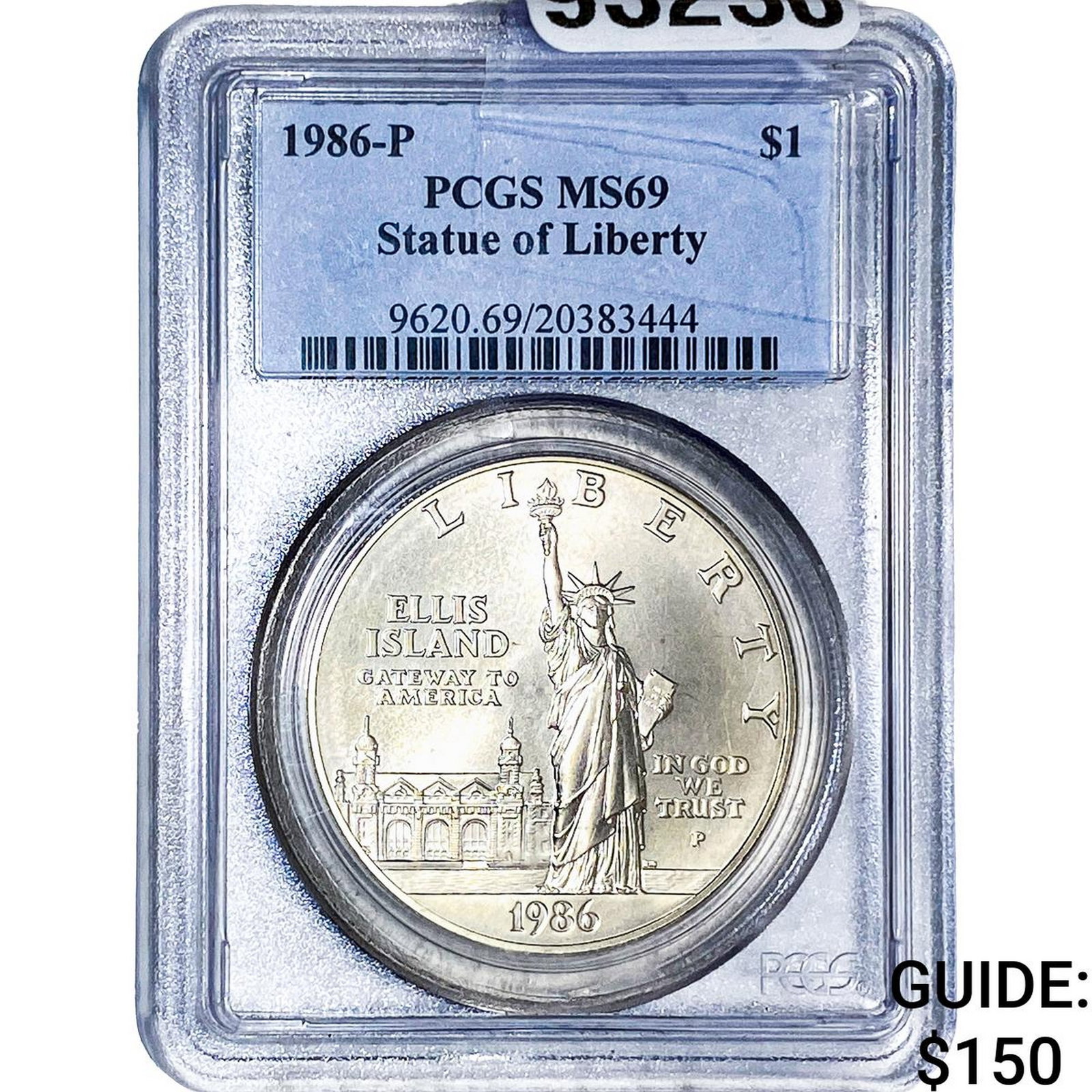 1986-P Statue of Liberty Silver Dollar PCGS MS69: 1986-P Statue of Liberty Silver Dollar PCGS MS69