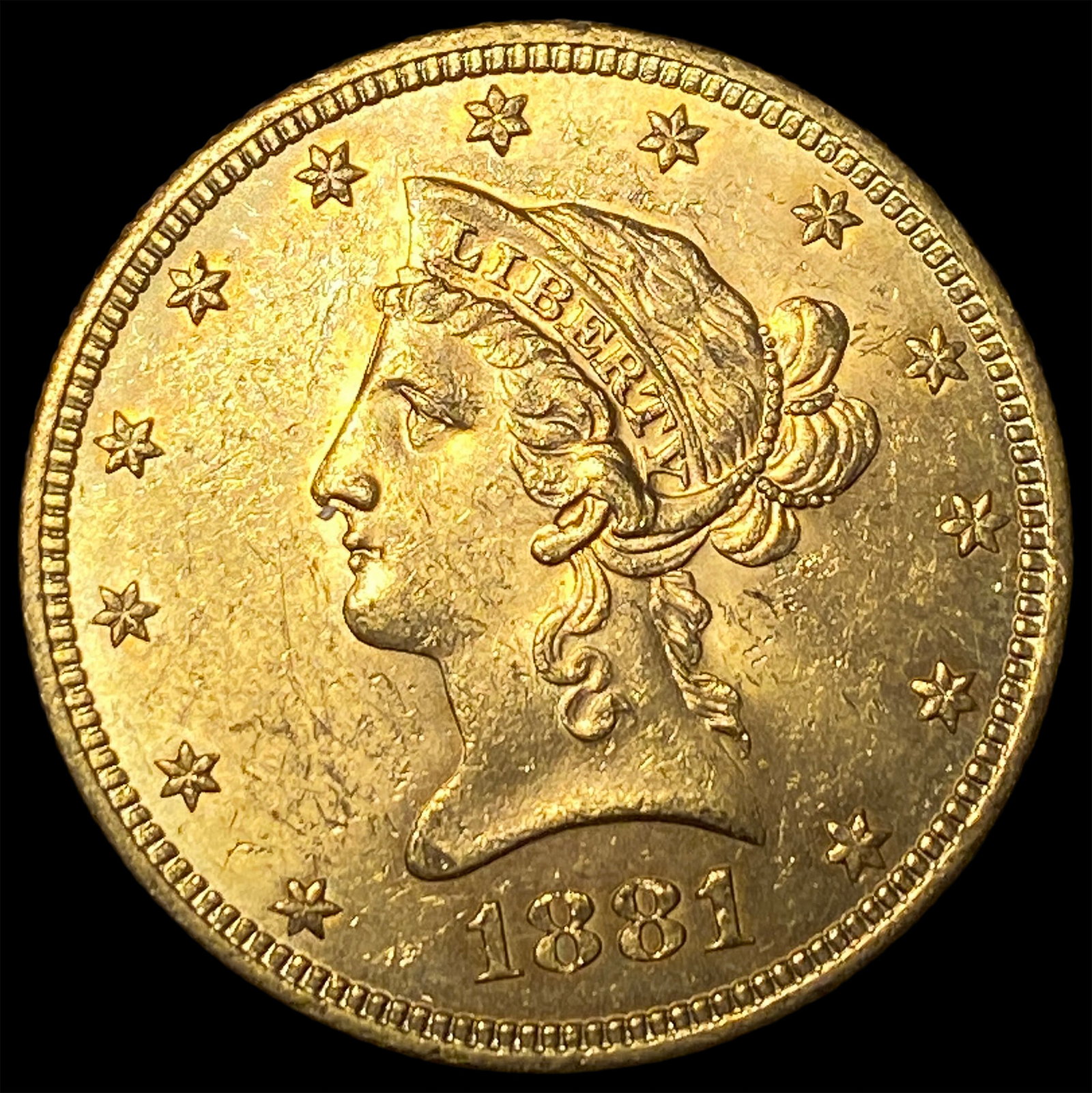 1881-S Gold $10 Liberty Head Eagle CHOICE AU (1 of 2)