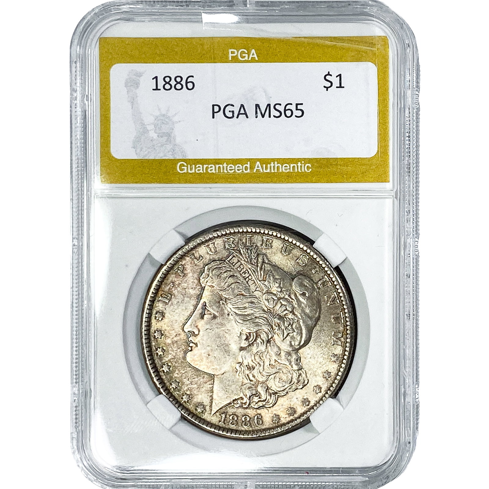 1886 Morgan Silver Dollar PGA MS65: 1886 Morgan Silver Dollar PGA MS65