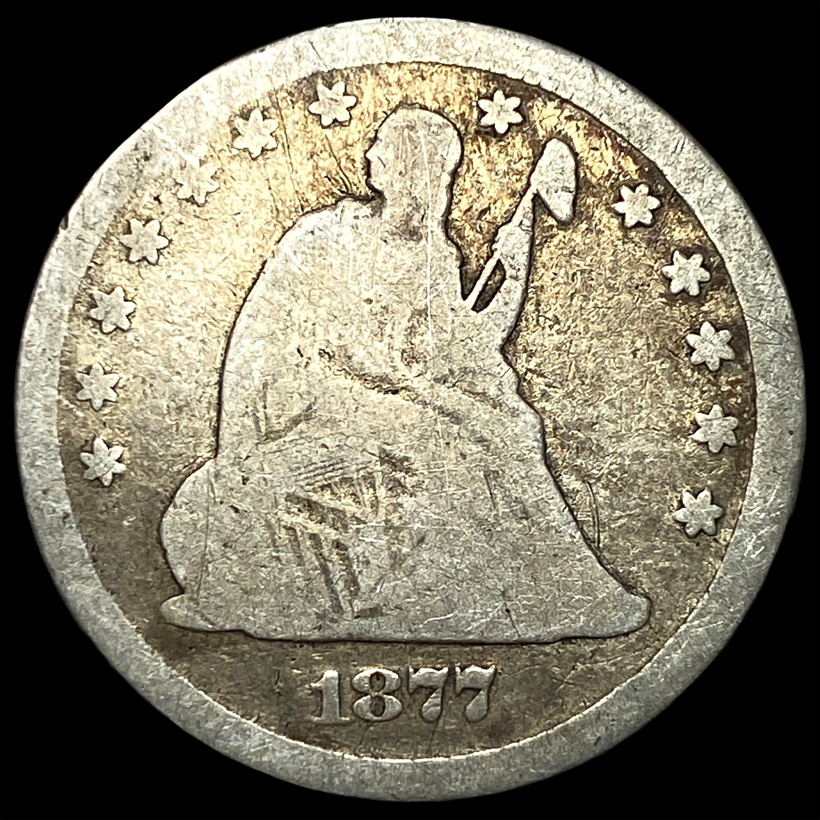 1877-CC Silver Quarter Dollar NICELY CIRCULATED: 1877-CC Silver Quarter Dollar NICELY CIRCULATED