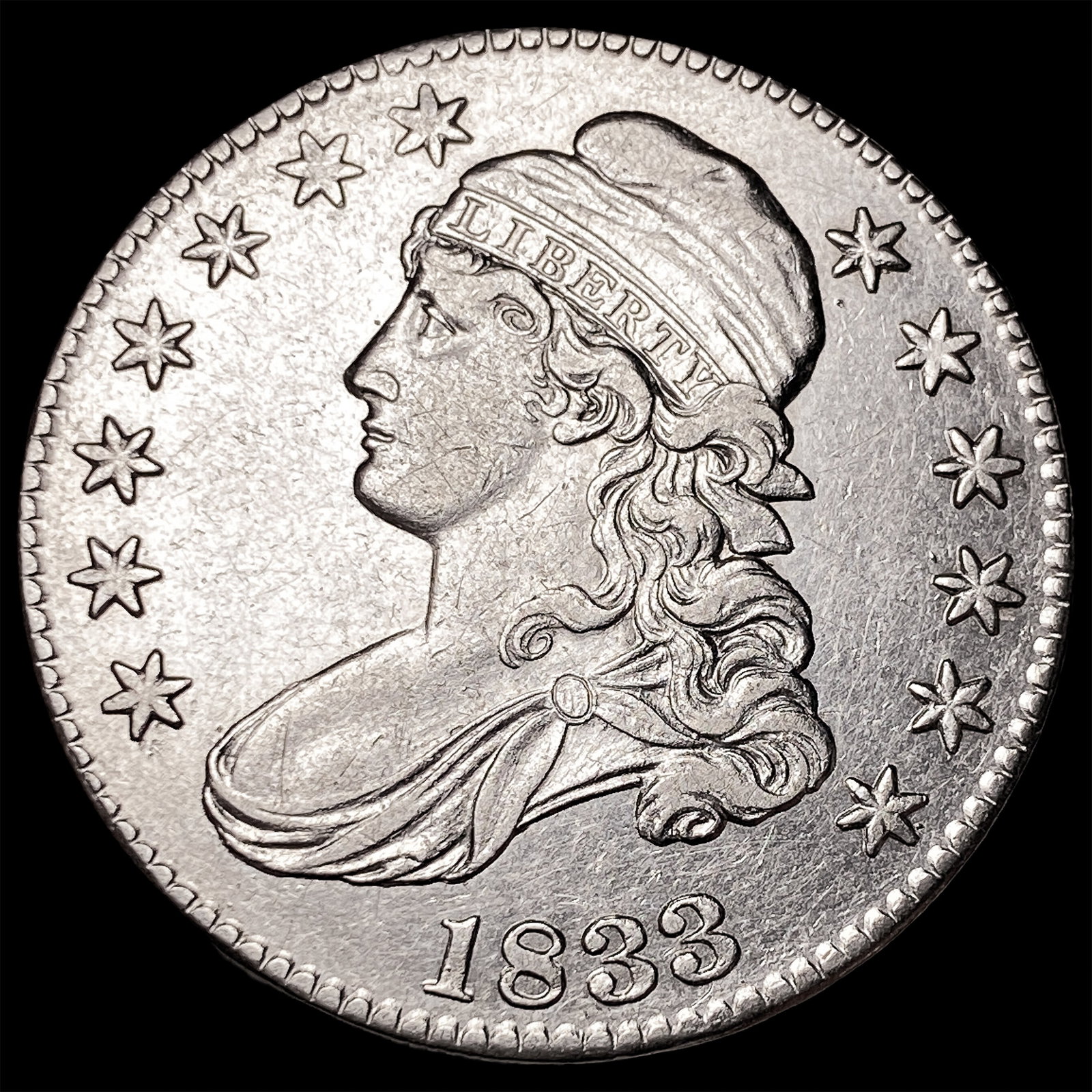 1833 Capped Bust Half Dollar CHOICE AU: 1833 Capped Bust Half Dollar CHOICE AU