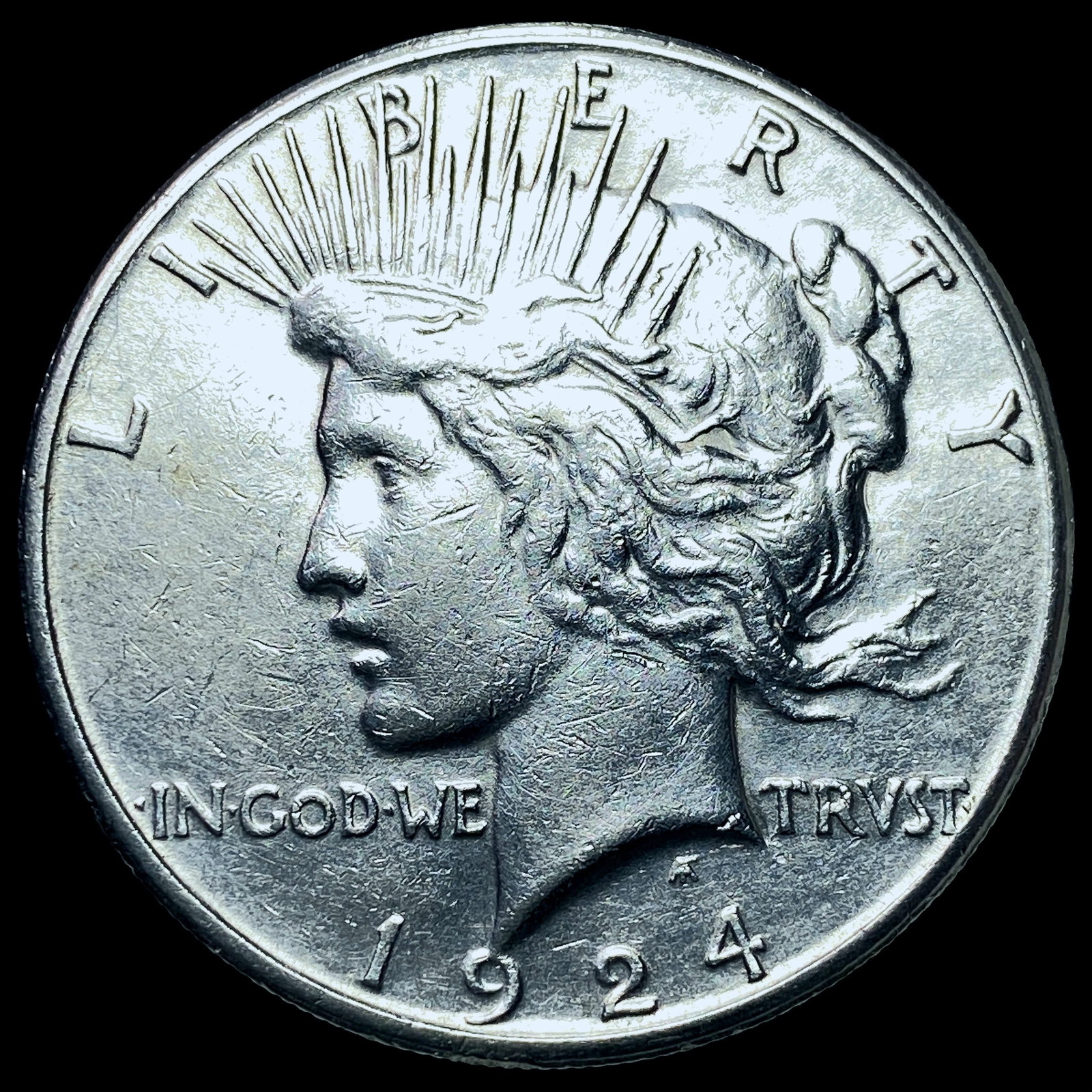 1924-S Silver Peace Dollar CHOICE AU: 1924-S Silver Peace Dollar CHOICE AU