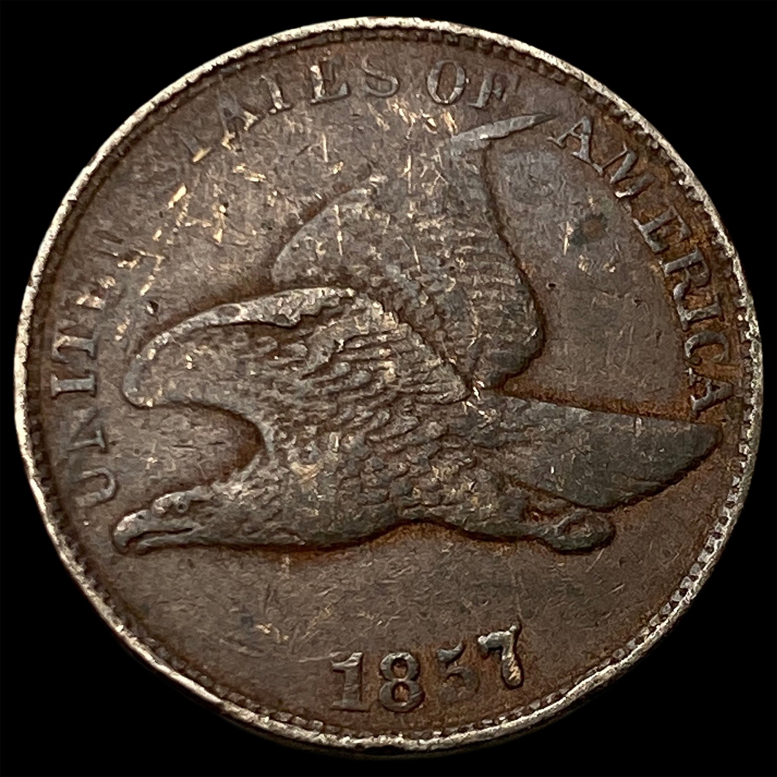 1857 Flying Eagle Cent NEARLY UNCIRCULATED (1 of 2)