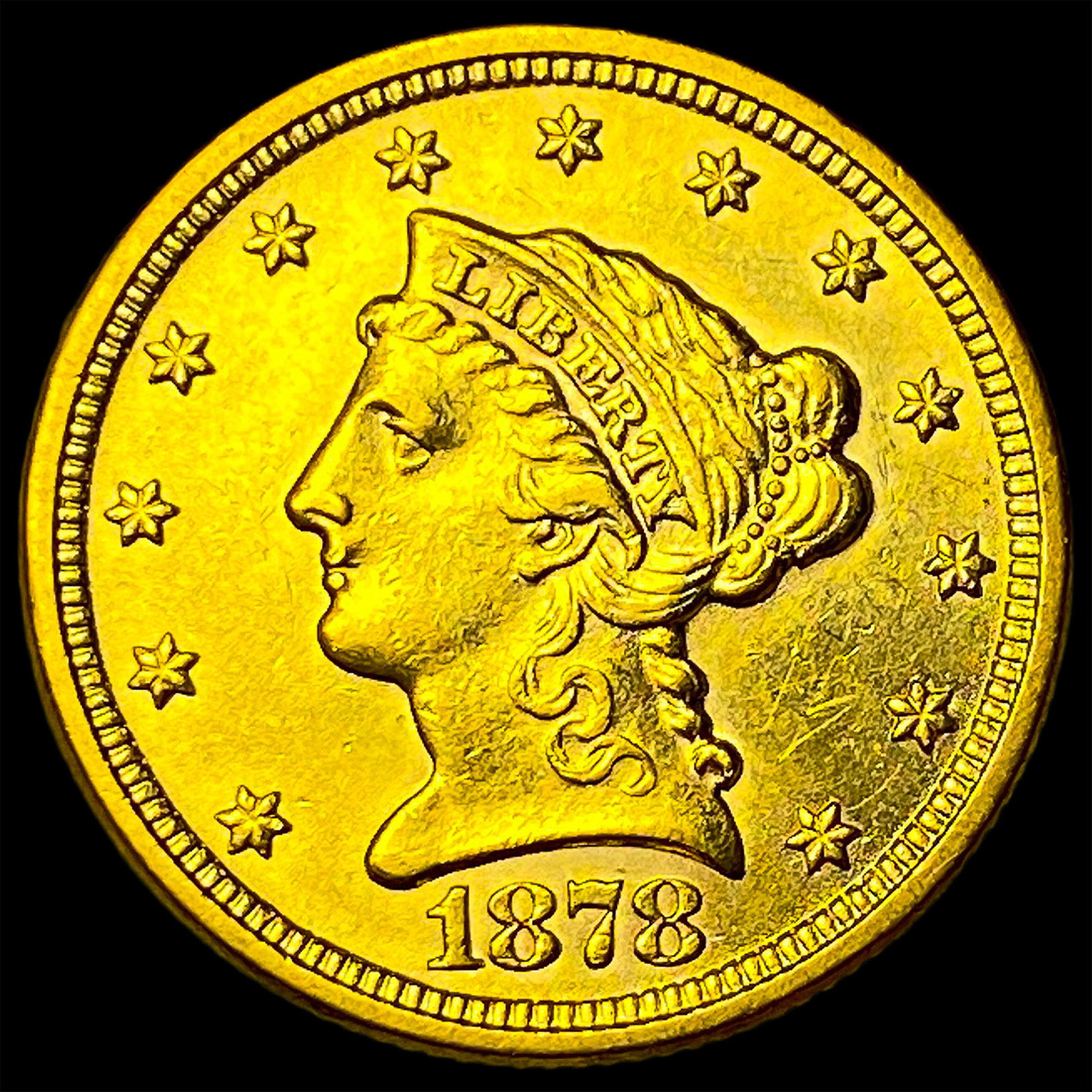1878 Gold $2.50 Liberty Head Quarter Eagle CHOICE BU: 1878 Gold $2.50 Liberty Head Quarter Eagle CHOICE BU