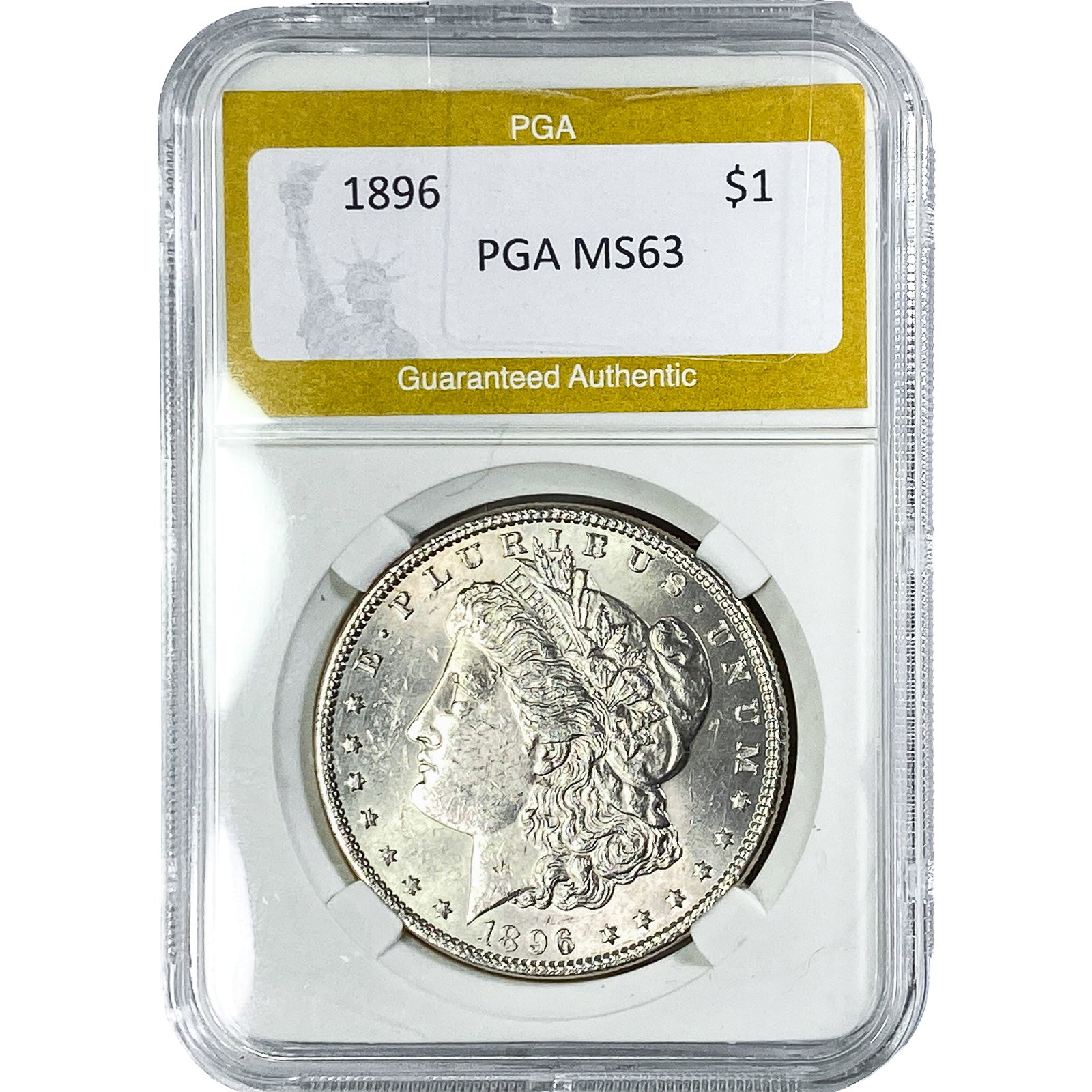 1896 Morgan Silver Dollar PGA MS63: 1896 Morgan Silver Dollar PGA MS63